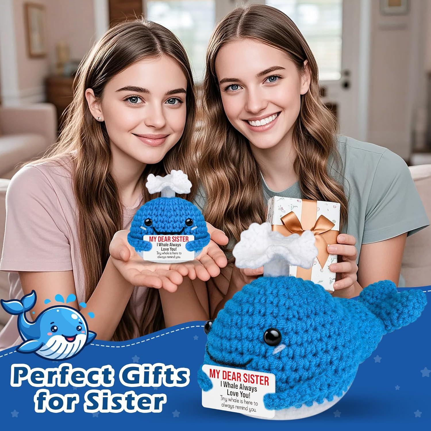 Ballena de Crochet Hecha a Mano para Hermanas - GwhyGifts