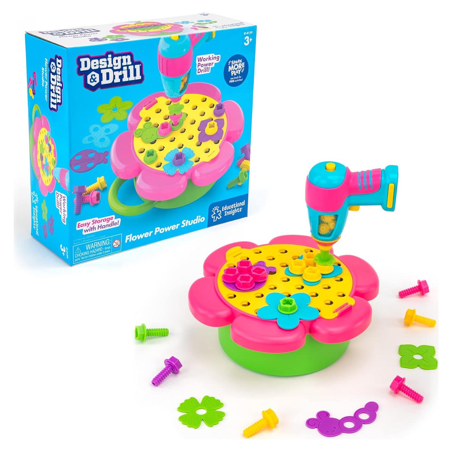 Juguete de Taladro Design & Drill Flower Power Educational Insights - 50 Piezas