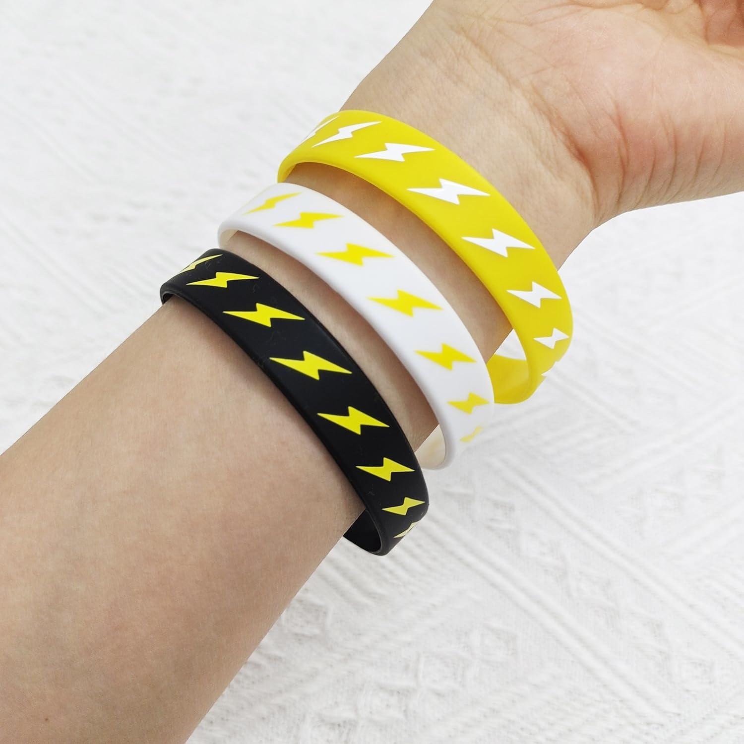 48 Pulseras de goma rayo PIBIPAID para fiestas y baby shower