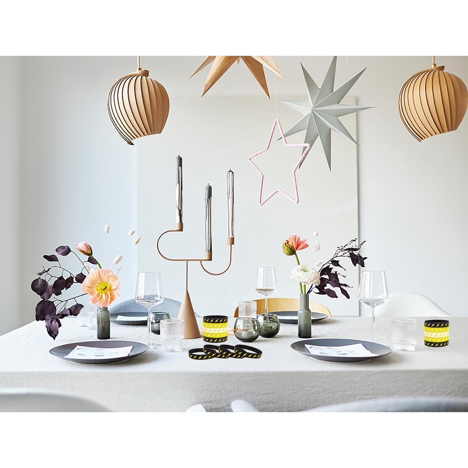 48 Pulseras de goma rayo PIBIPAID para fiestas y baby shower