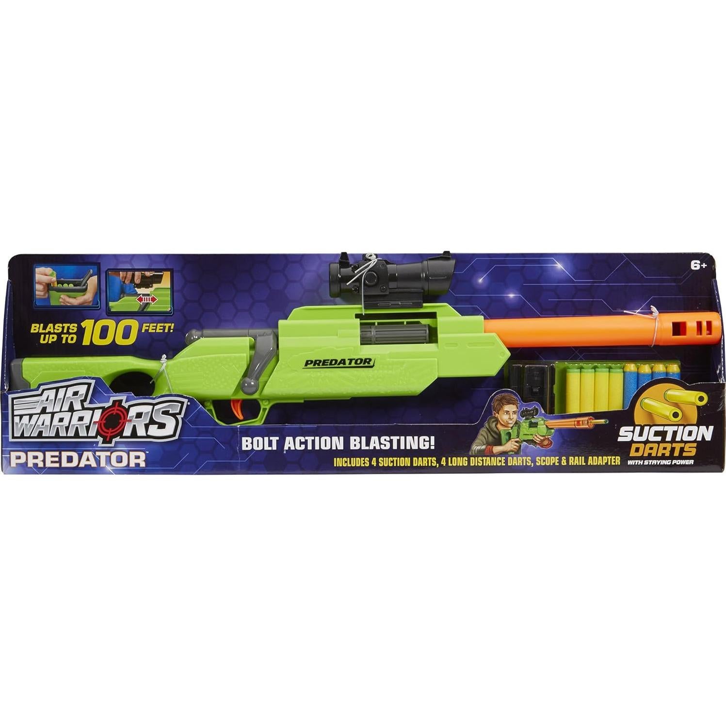 Blaster de Dardos Buzz Bee Toys Predator 30.48m 4 Dardos