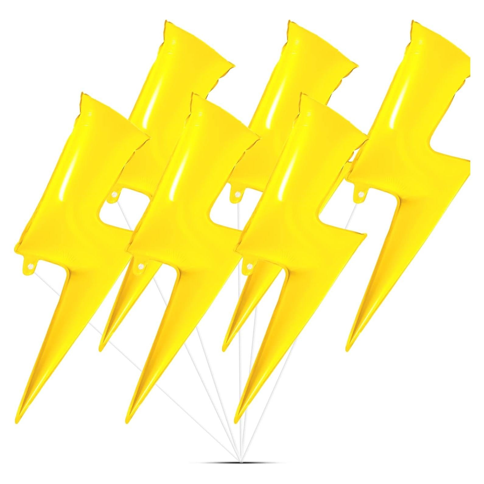 Juego de 6 globos relámpago Hungdao 114 cm amarillo para fiesta