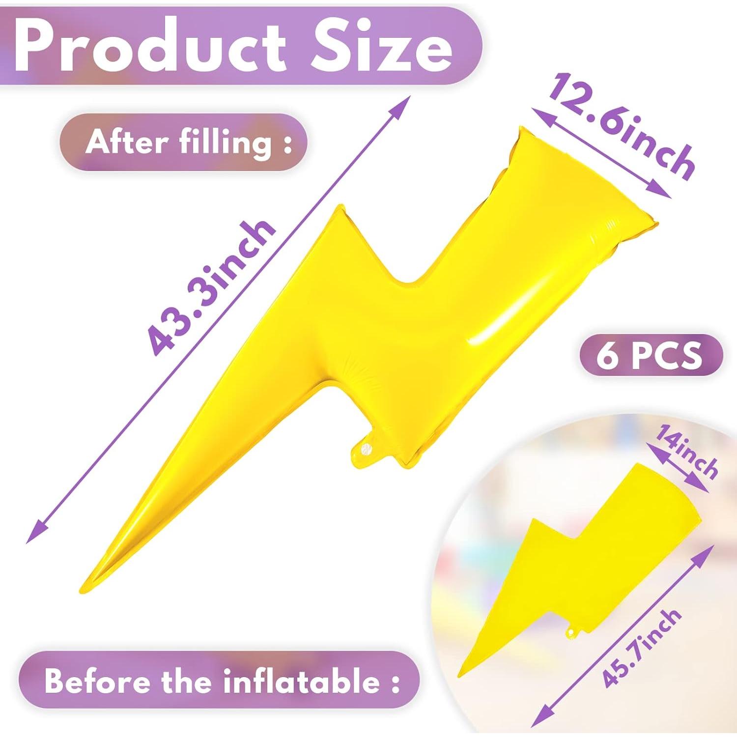 Juego de 6 globos relámpago Hungdao 114 cm amarillo para fiesta