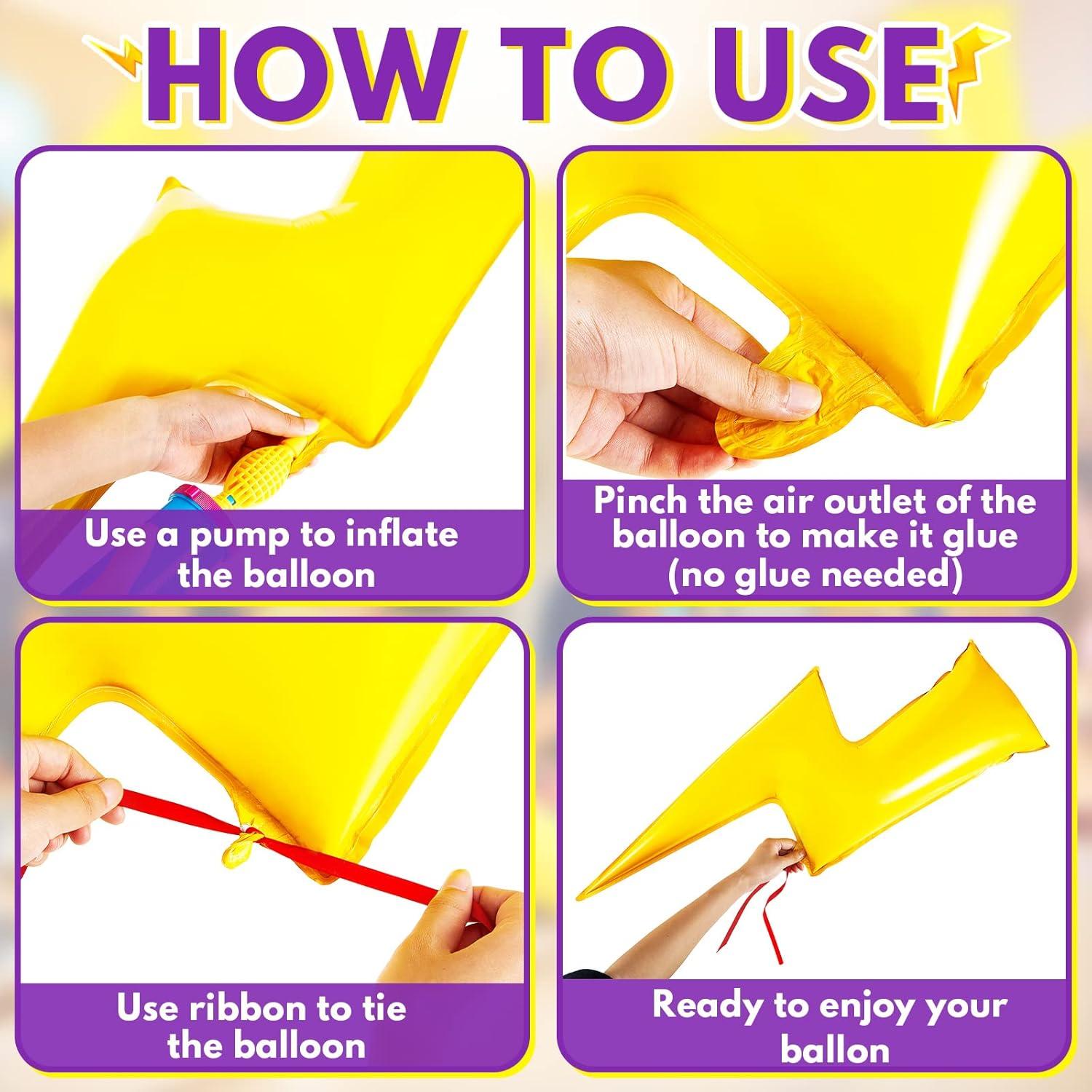 Juego de 6 globos relámpago Hungdao 114 cm amarillo para fiesta