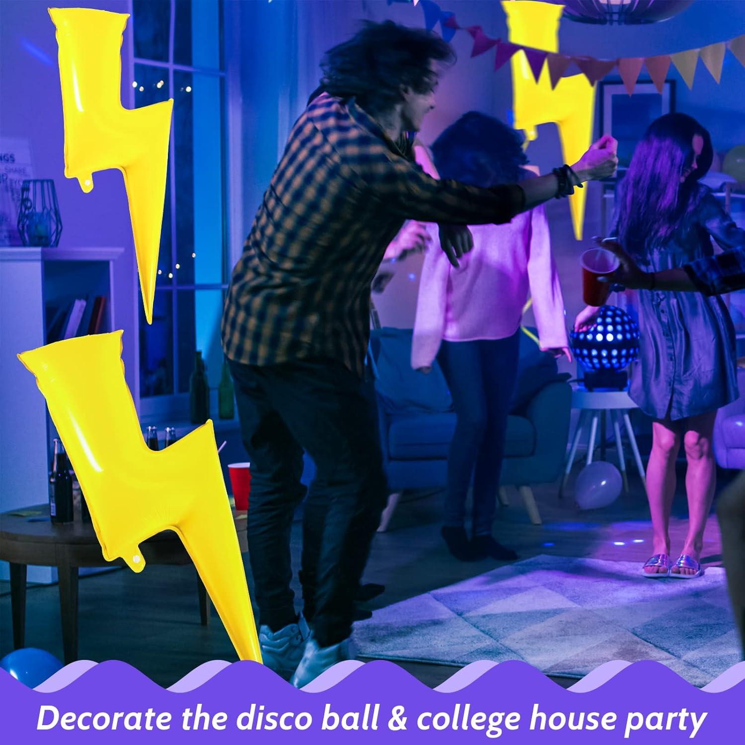 Juego de 6 globos relámpago Hungdao 114 cm amarillo para fiesta