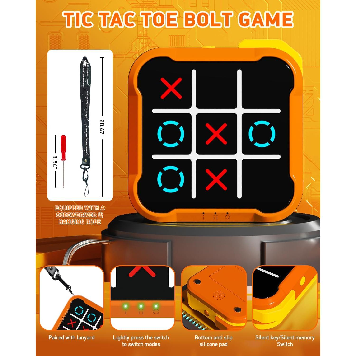 Juego Electrónico de Tic Tac Toe 5 en 1 Bolt - Portátil