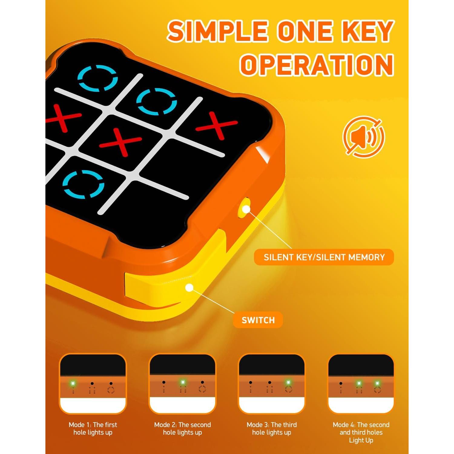 Juego Electrónico de Tic Tac Toe 5 en 1 Bolt - Portátil