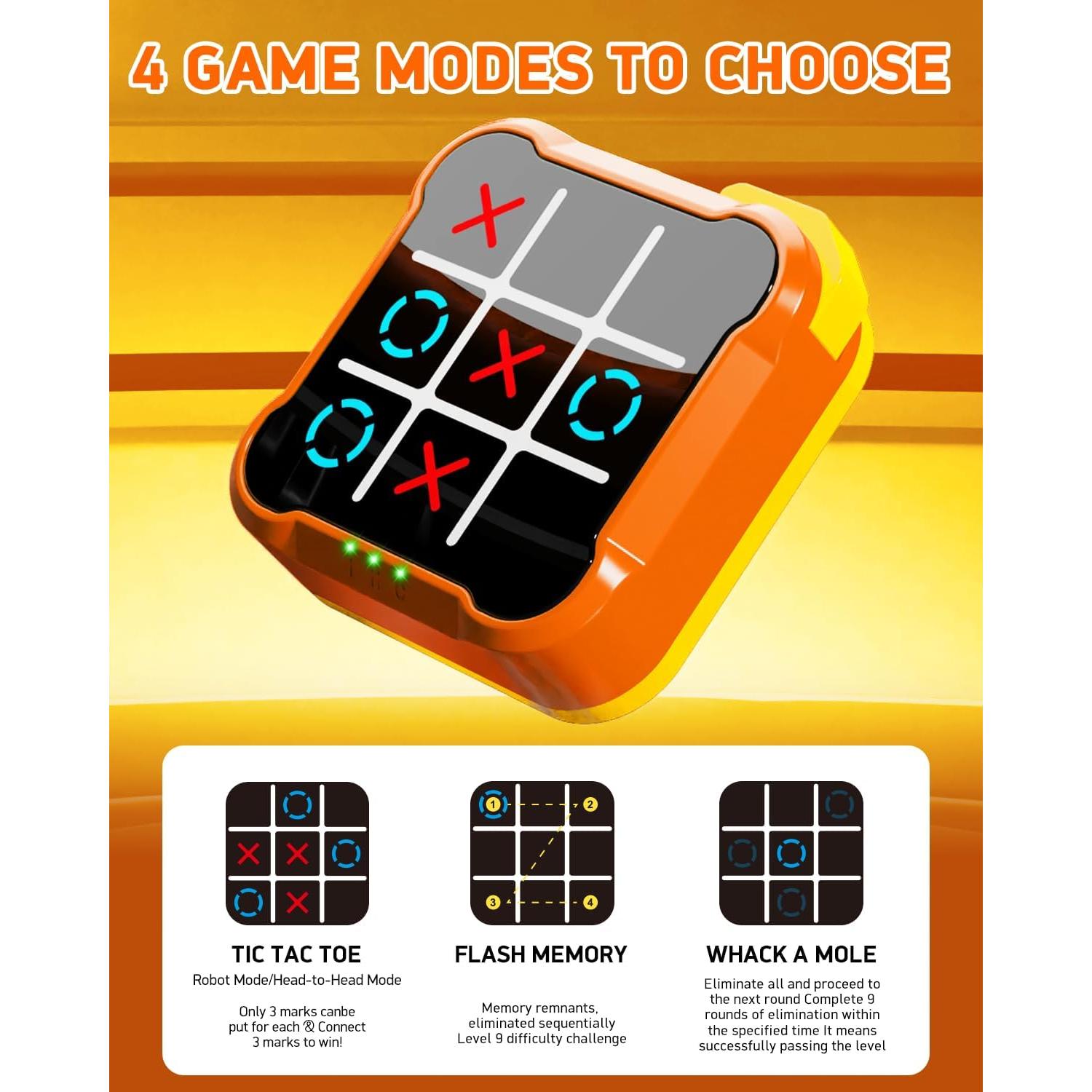 Juego Electrónico de Tic Tac Toe 5 en 1 Bolt - Portátil