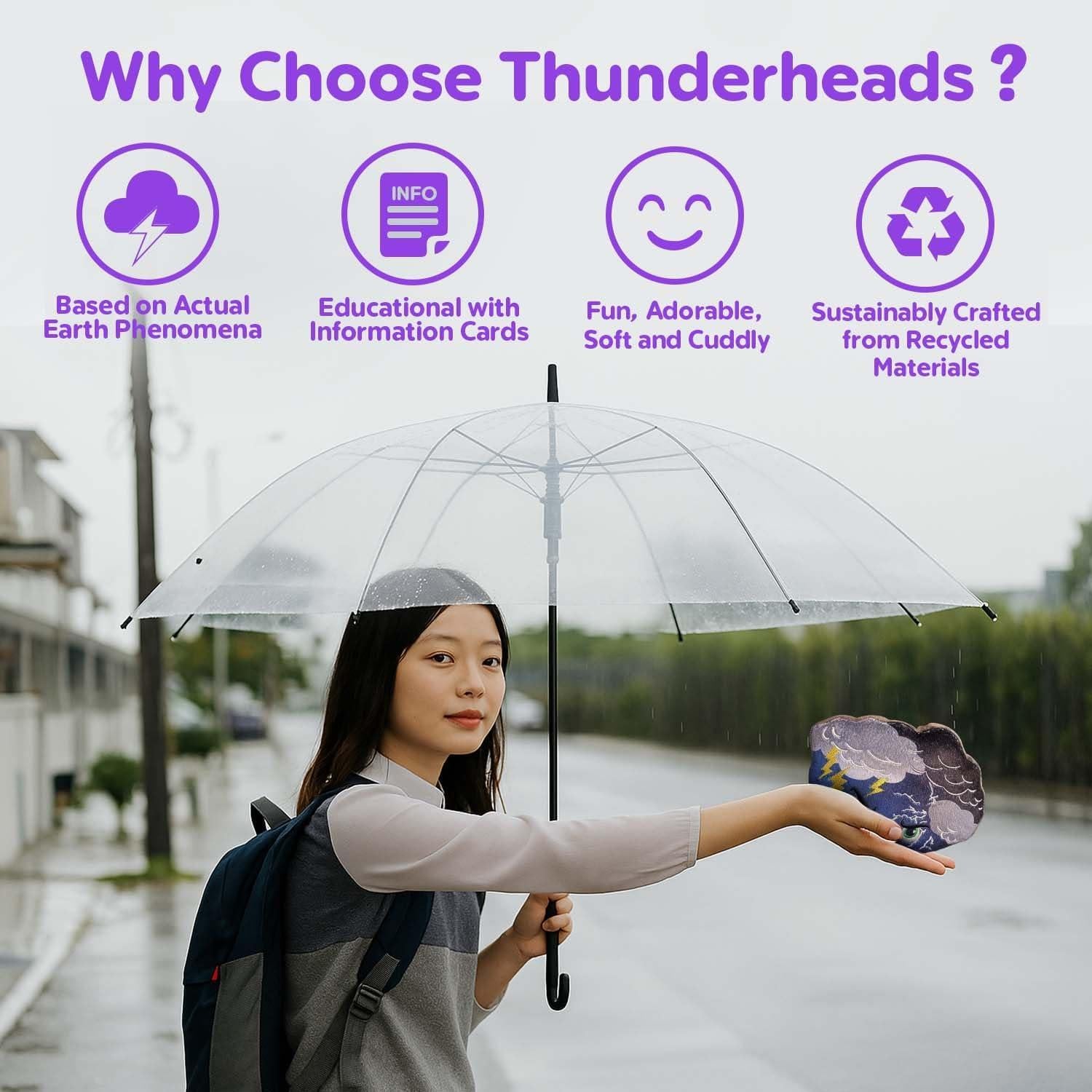 Peluche Tormenta Thunderheads 17.8 cm Educativo Sostenible