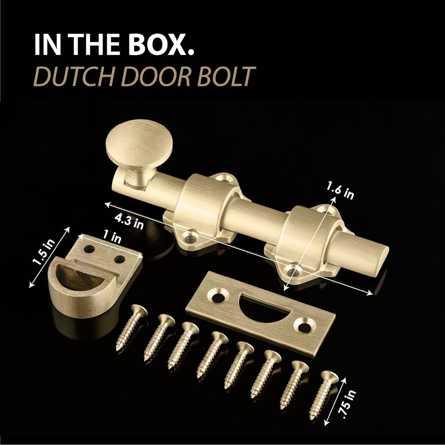 Cerrojo Deslizante Mega Manijas 4 cm Latón Satinado Fácil Instalación