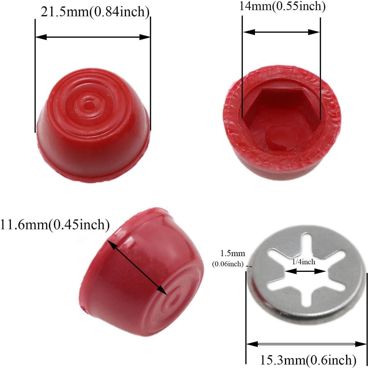 Tapas de Rueda Yukata 4PCS Rojo para Carro Classic Walker