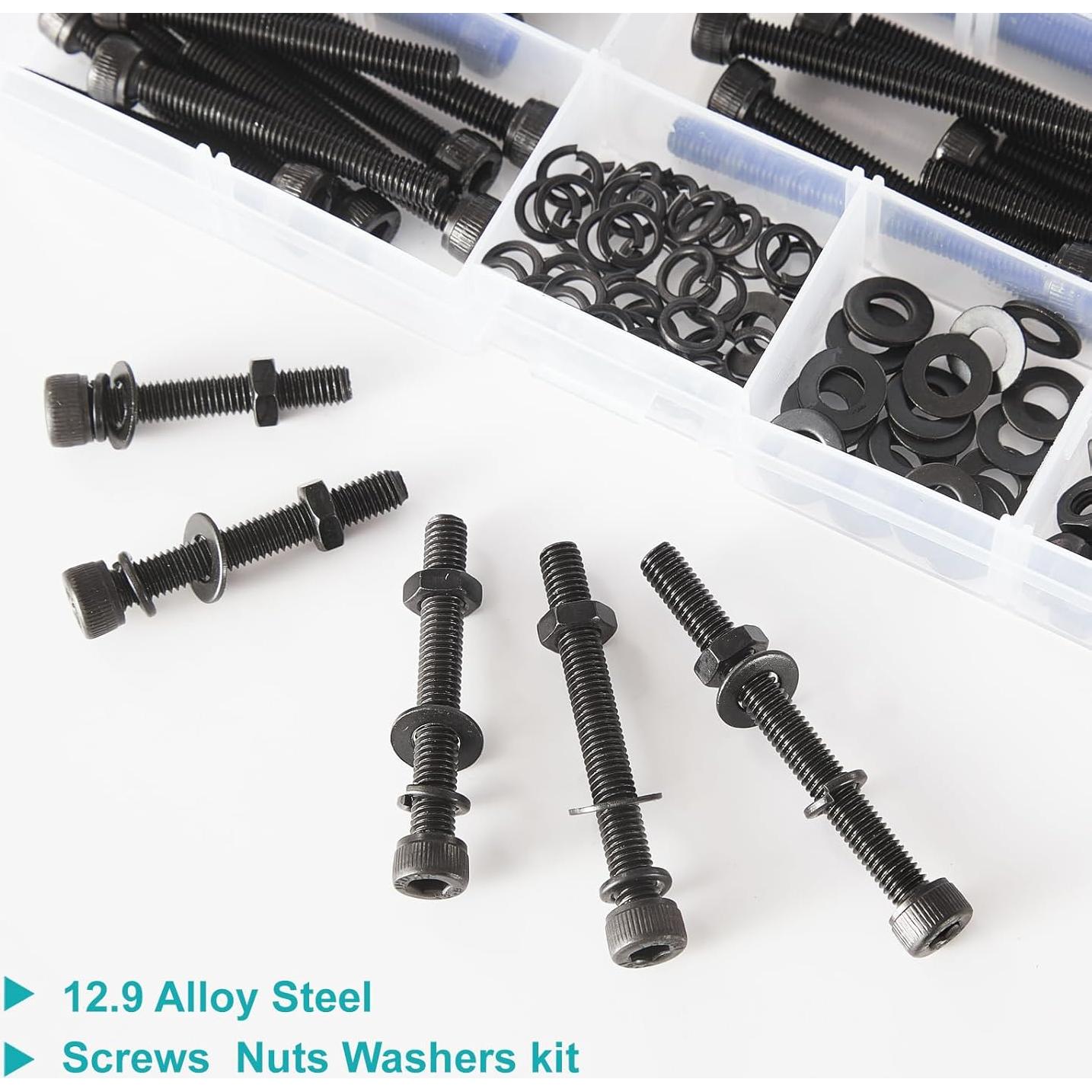 Kit de Tornillos M6 85 PCS Acero Aleado Grado 12.9 Hexagonal