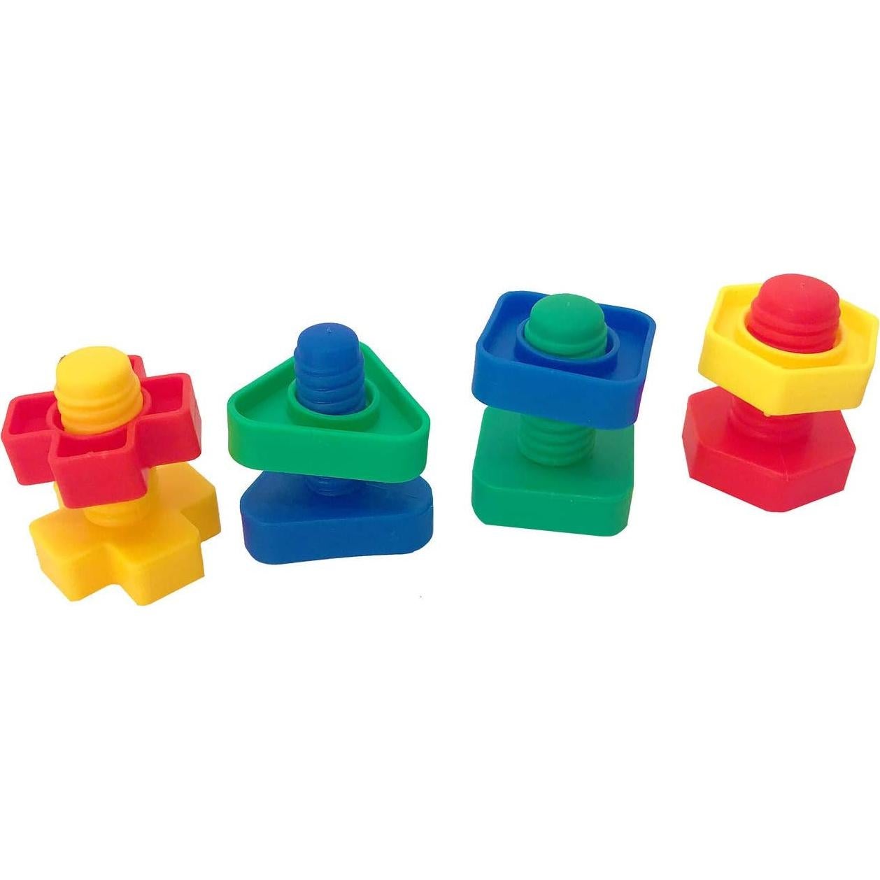 Bonka Bird Toys Tuercas y Pernos Gigantes 4 Piezas 6.35x4.45 cm