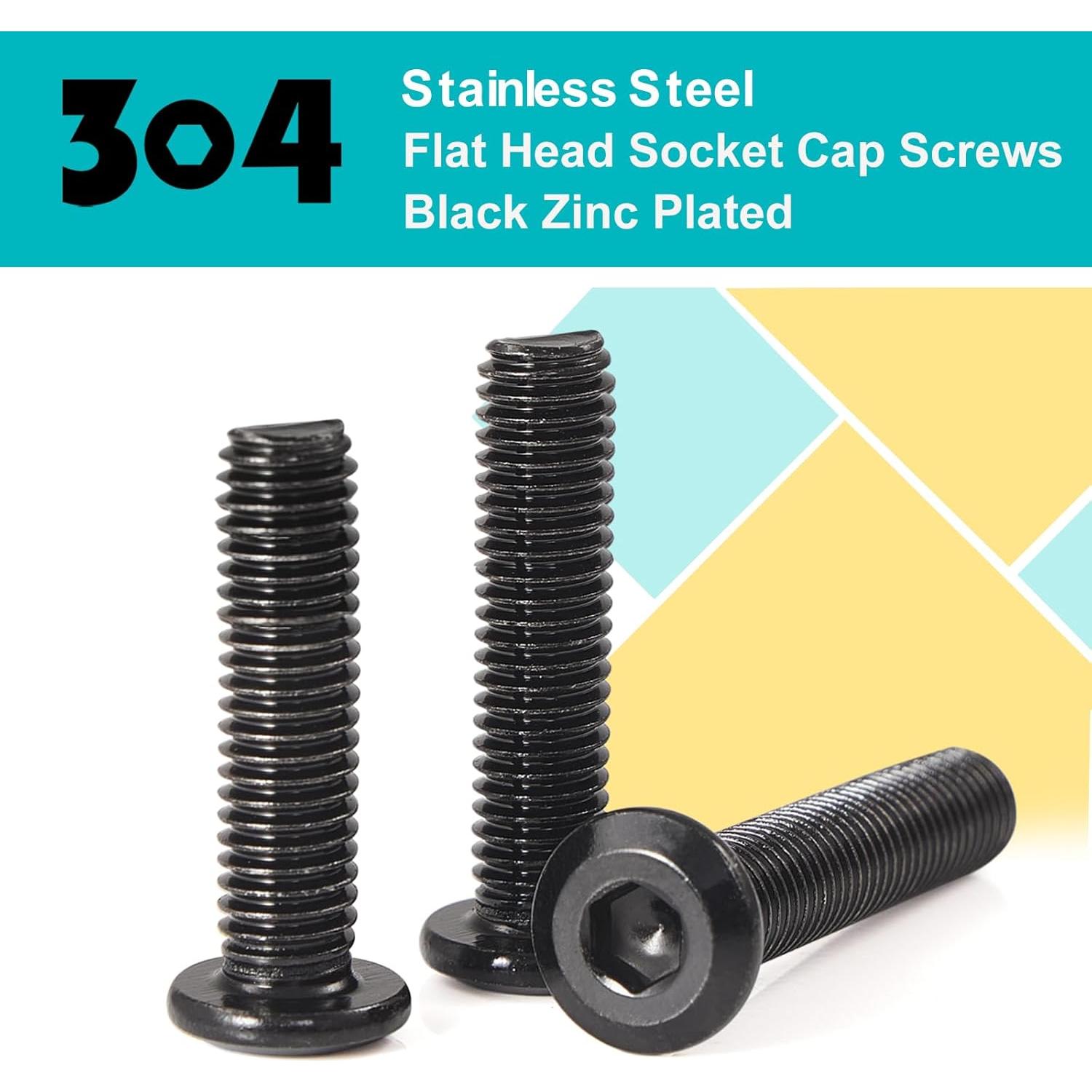 Tornillos M8 x 50mm 15Pcs Acero Inoxidable 304 Recubiertos Zinc