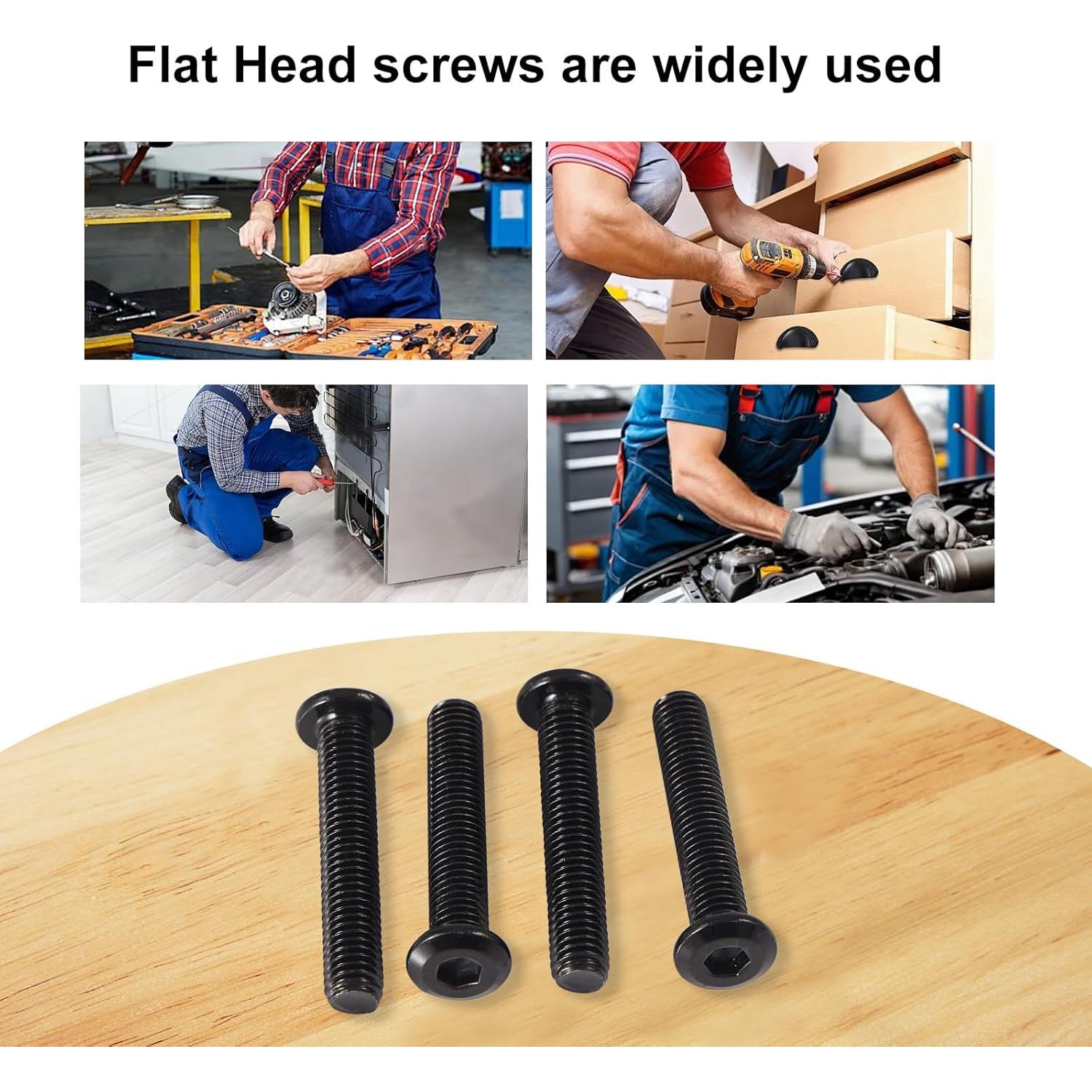 Tornillos M8 x 50mm 15Pcs Acero Inoxidable 304 Recubiertos Zinc