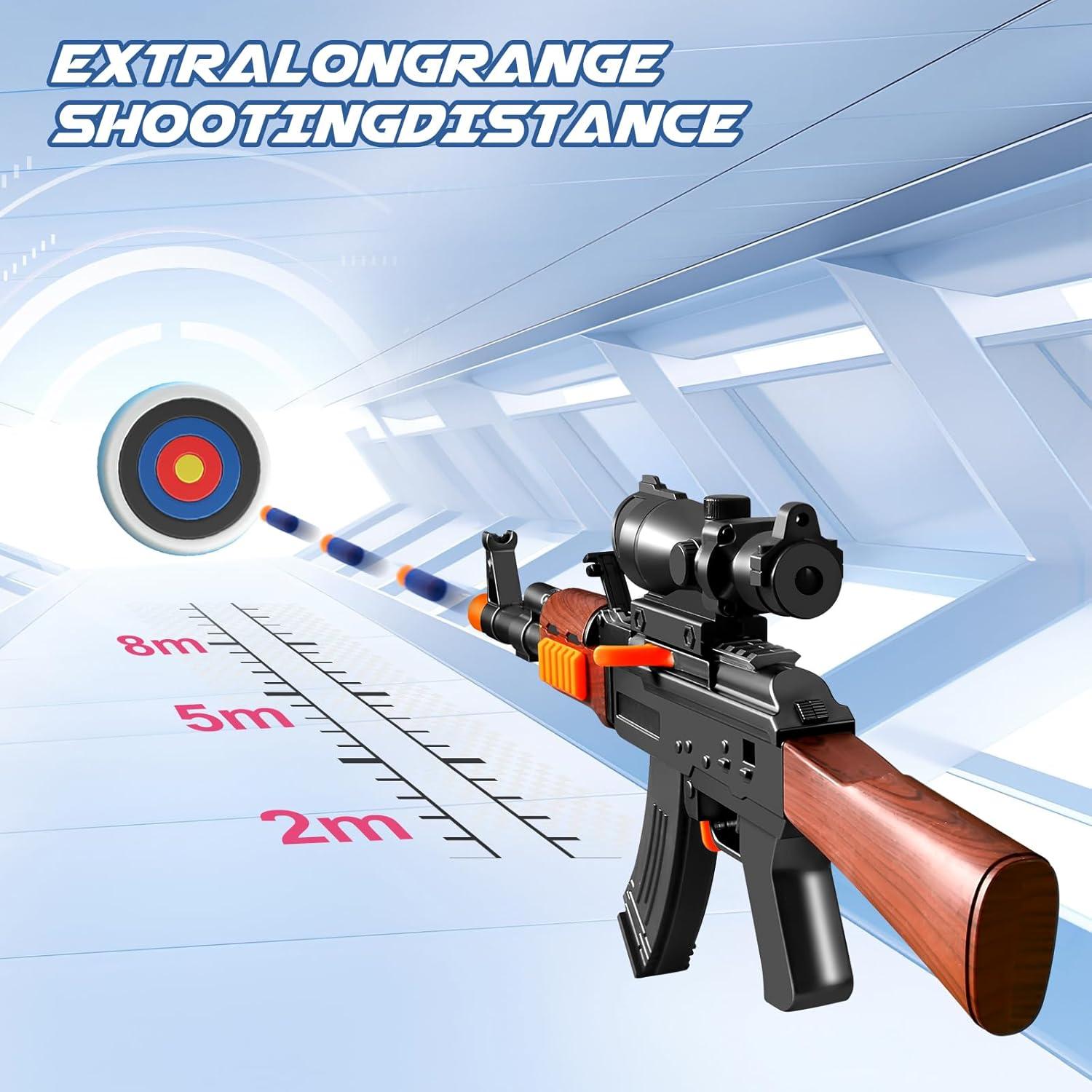 Rifle de Juguete Eléctrico Shushuzz AK47 Negro con 40 Dardos