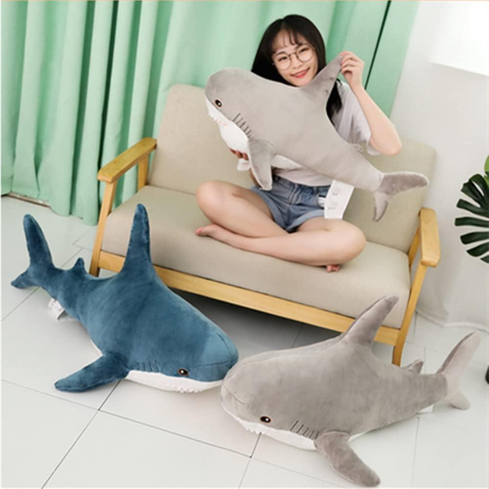 Almohada de Peluche Tiburón OPHRBU 100 cm Suave y Grande