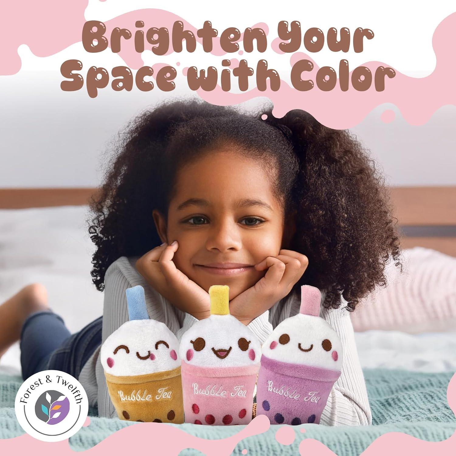 Forest & Twelfth 6 Pack Bubble Tea Plush Toys for Kids - 6" Bubble Tea Plush, Plush Toy, Bubble Tea Pillow Makes Great Decor Addition for The Home, Cute Bubble Tea Stuffed Animal