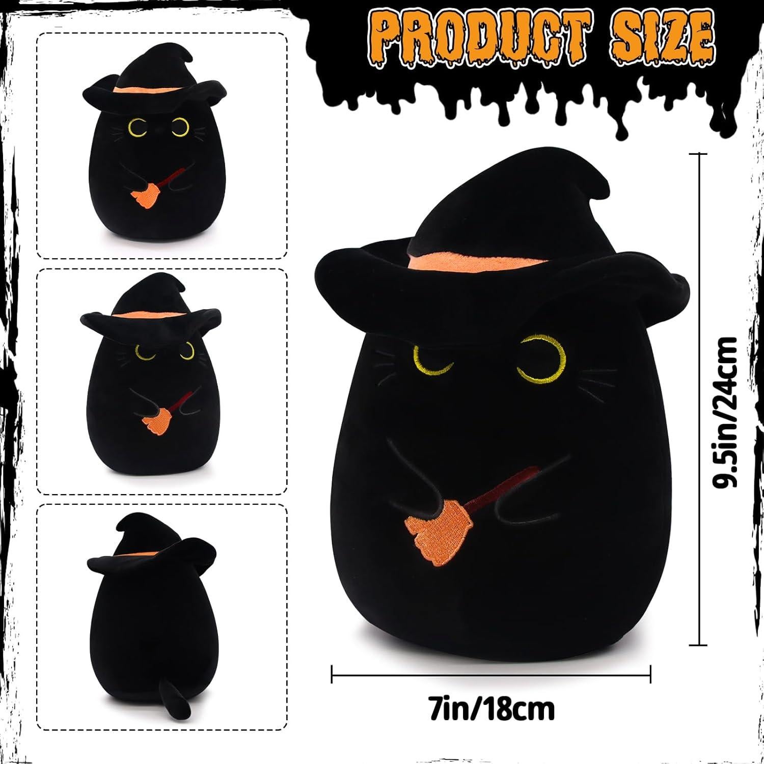 Gato Negro de Peluche Halloween Leokawin 16.5x12.7cm