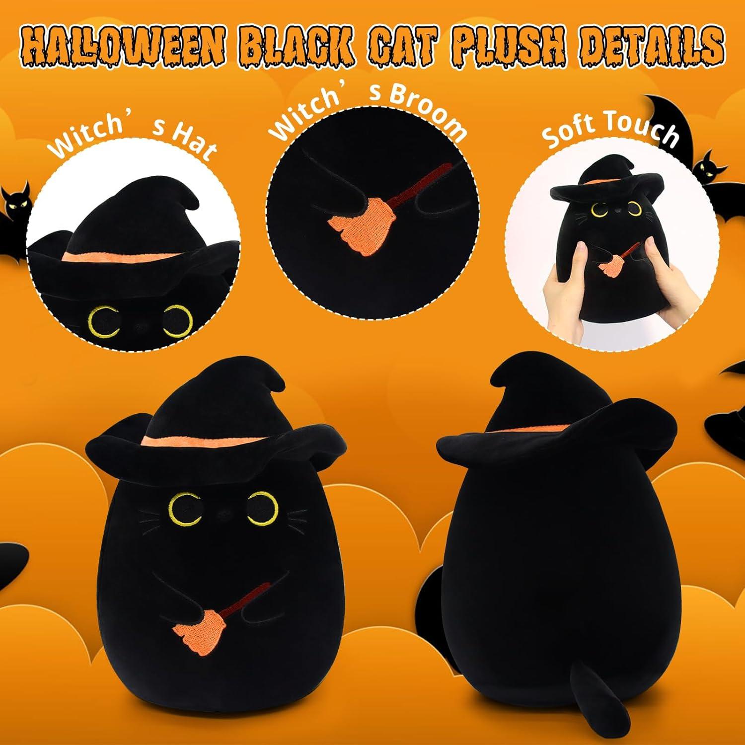 Gato Negro de Peluche Halloween Leokawin 16.5x12.7cm