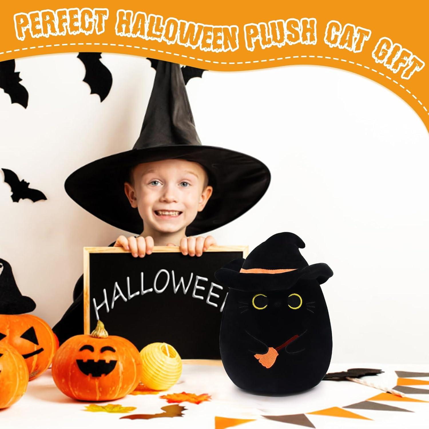 Gato Negro de Peluche Halloween Leokawin 16.5x12.7cm