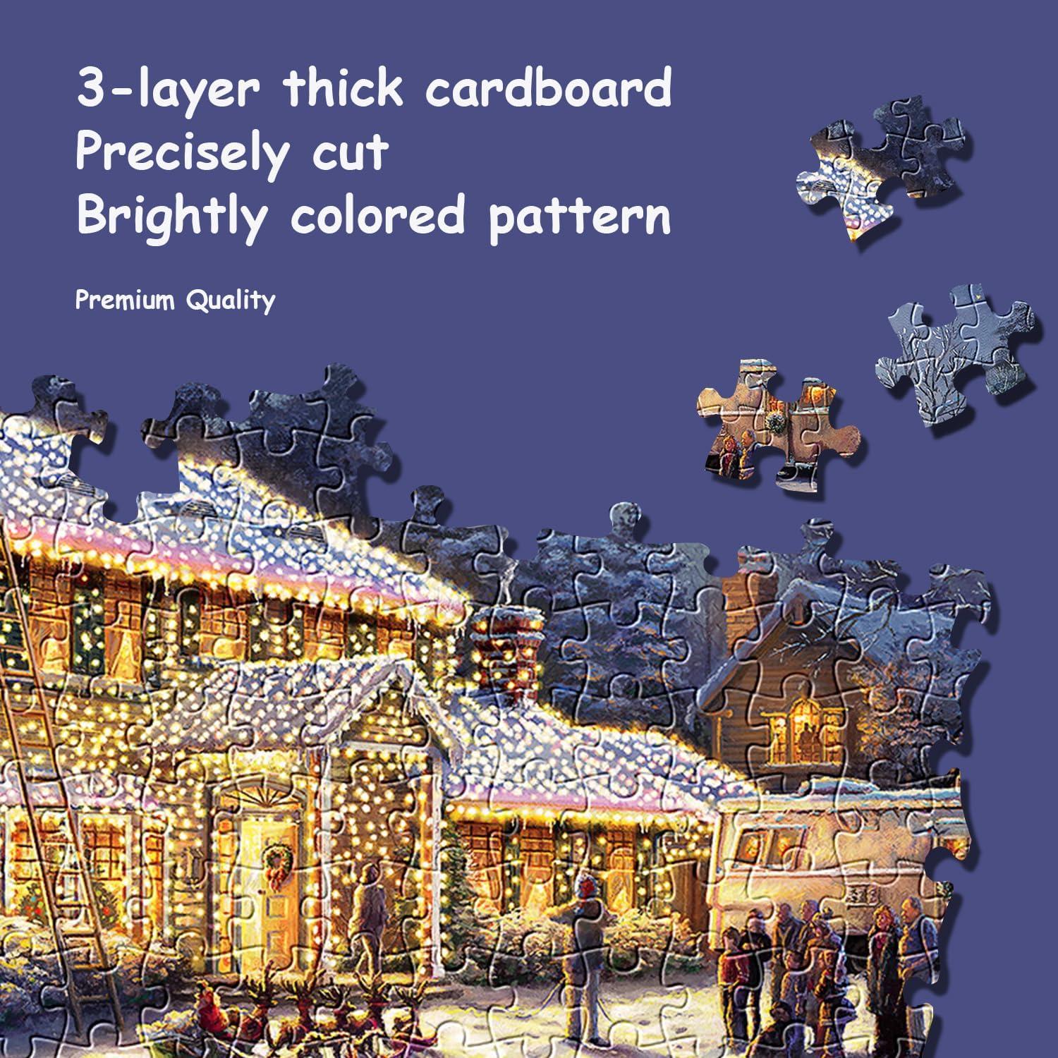 Rompecabezas 1000 Piezas WISHDIAM Casa de Navidad 70x76 cm