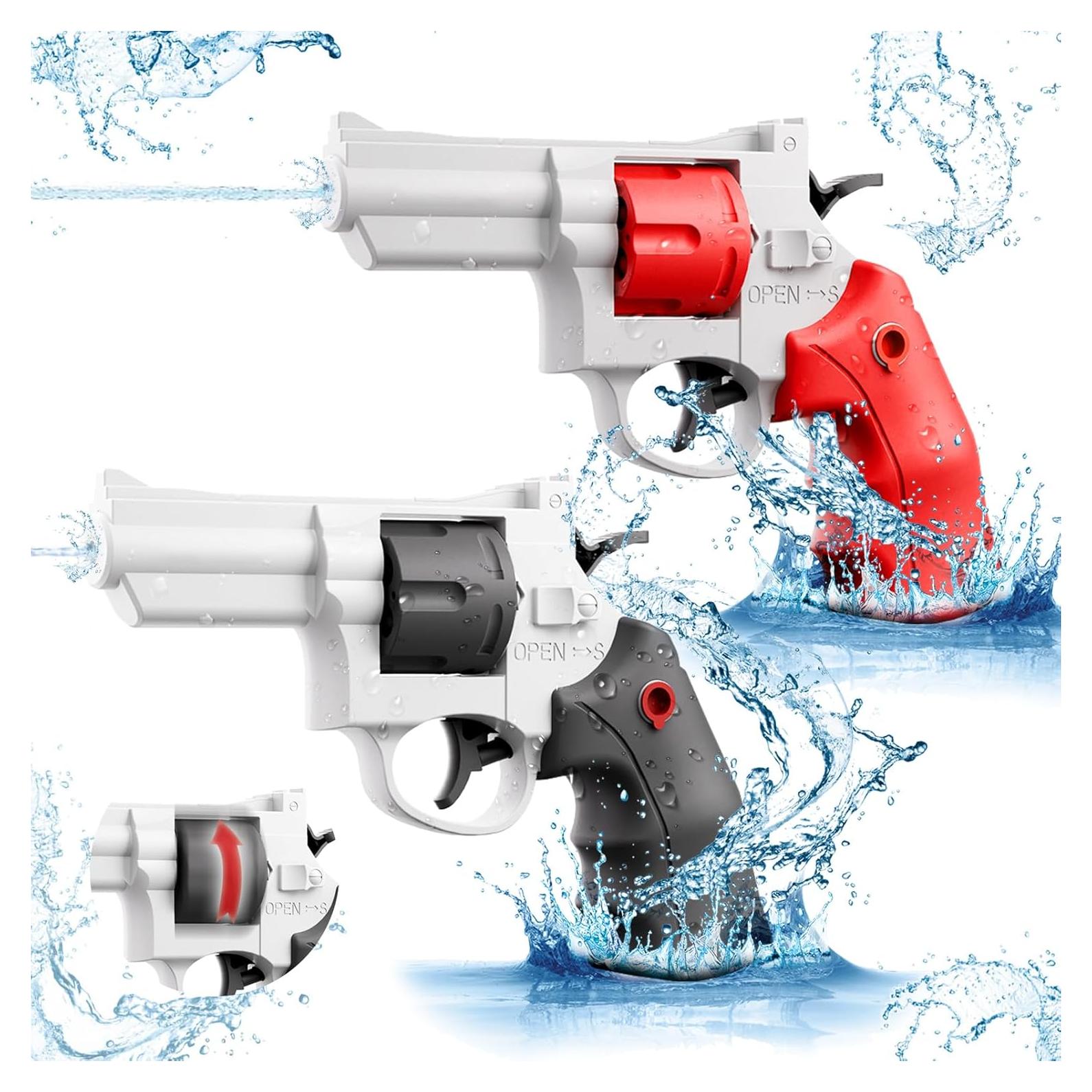 Pistola de Agua YHYHYAAA 2 Pcs Revolver 29 pies Alcance