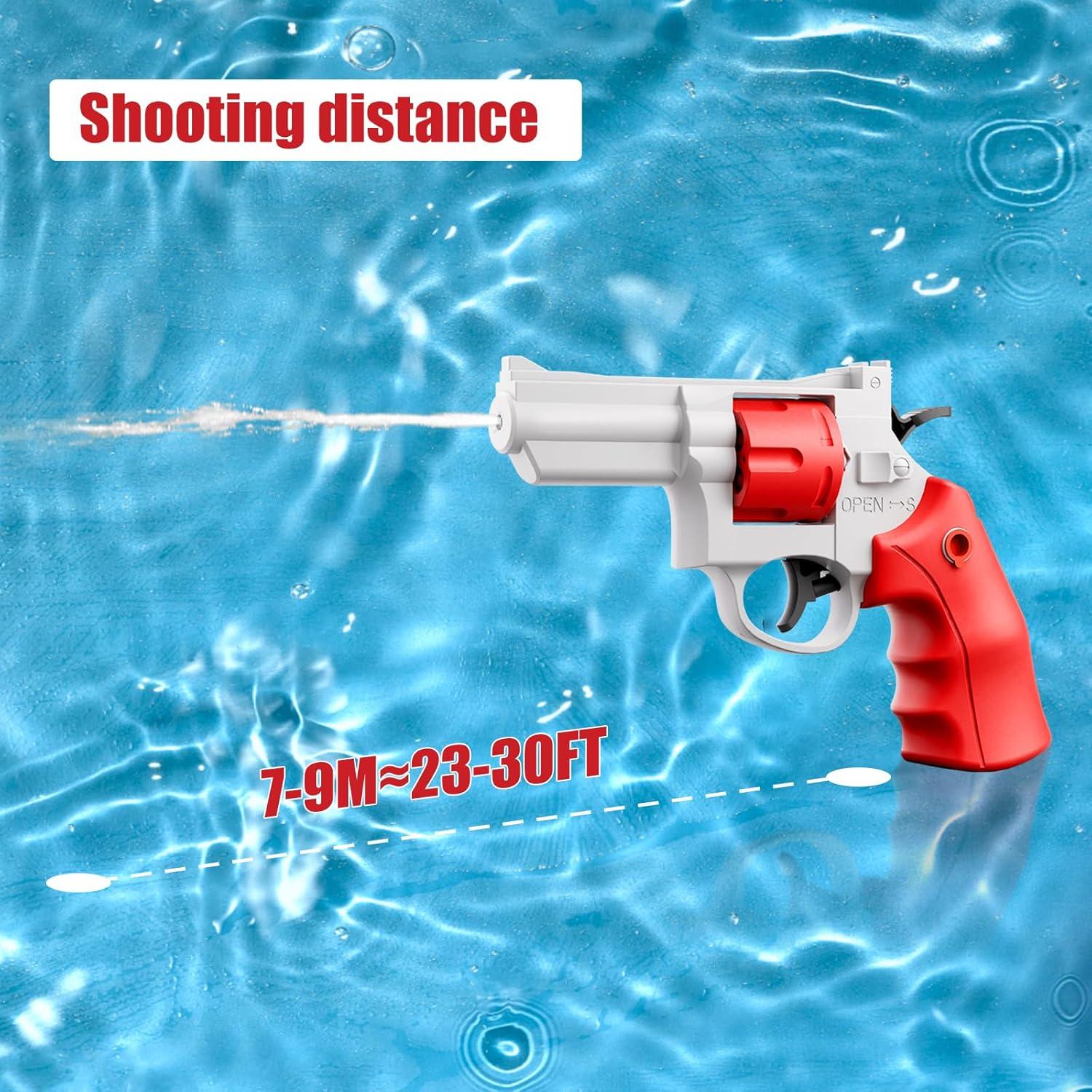 Pistola de Agua YHYHYAAA 2 Pcs Revolver 29 pies Alcance