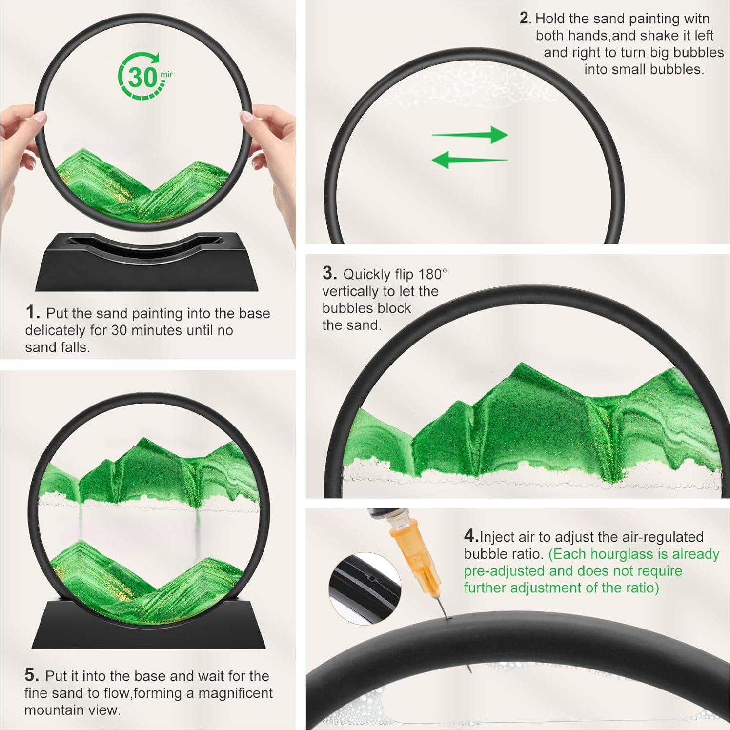 Arte de Arena en Movimiento Wai Danie 30.48 cm Verde