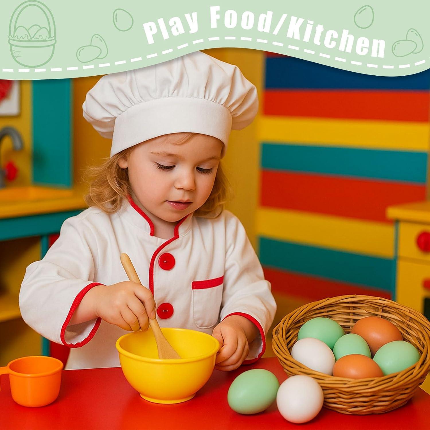 Huevos Falsos de Madera SallyFashion - 7 Pcs en 3 Colores