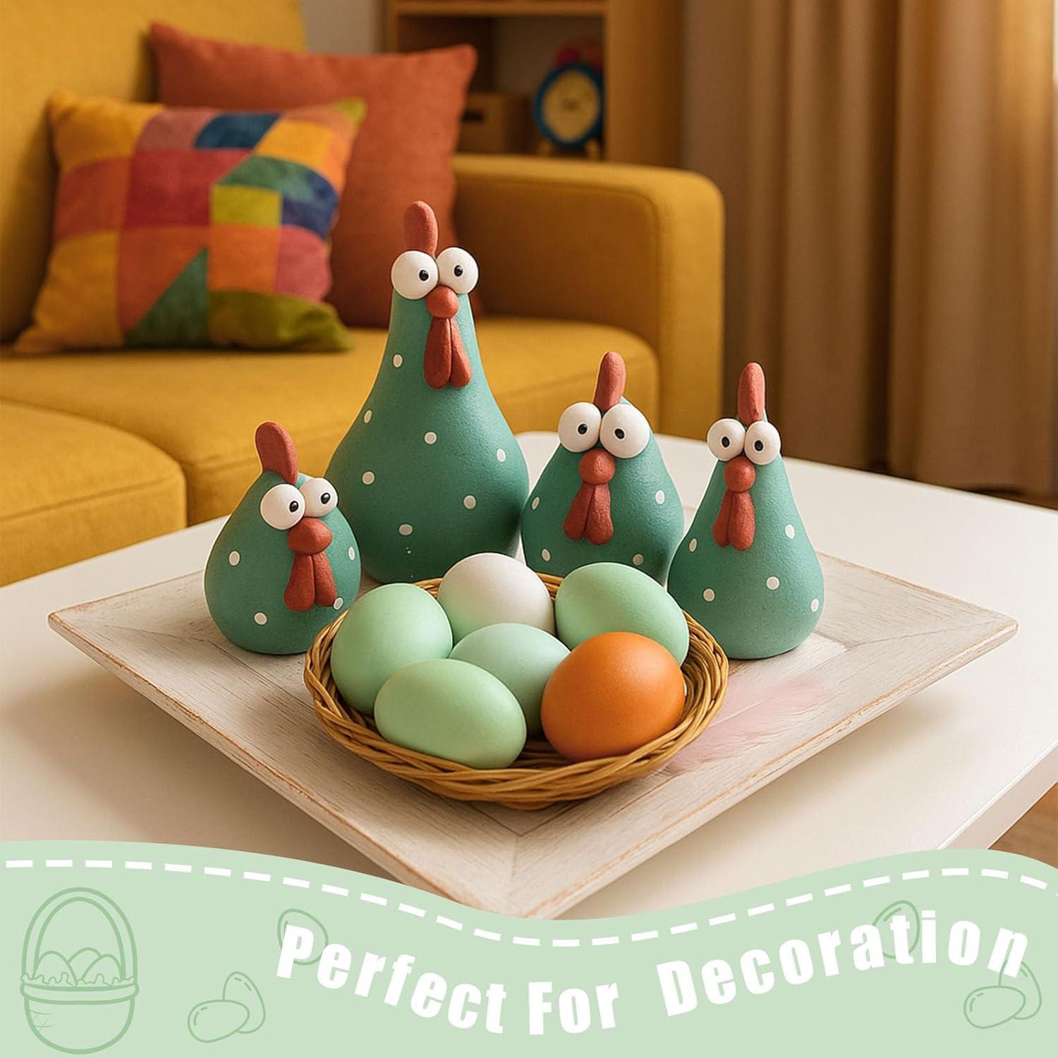 Huevos Falsos de Madera SallyFashion - 7 Pcs en 3 Colores