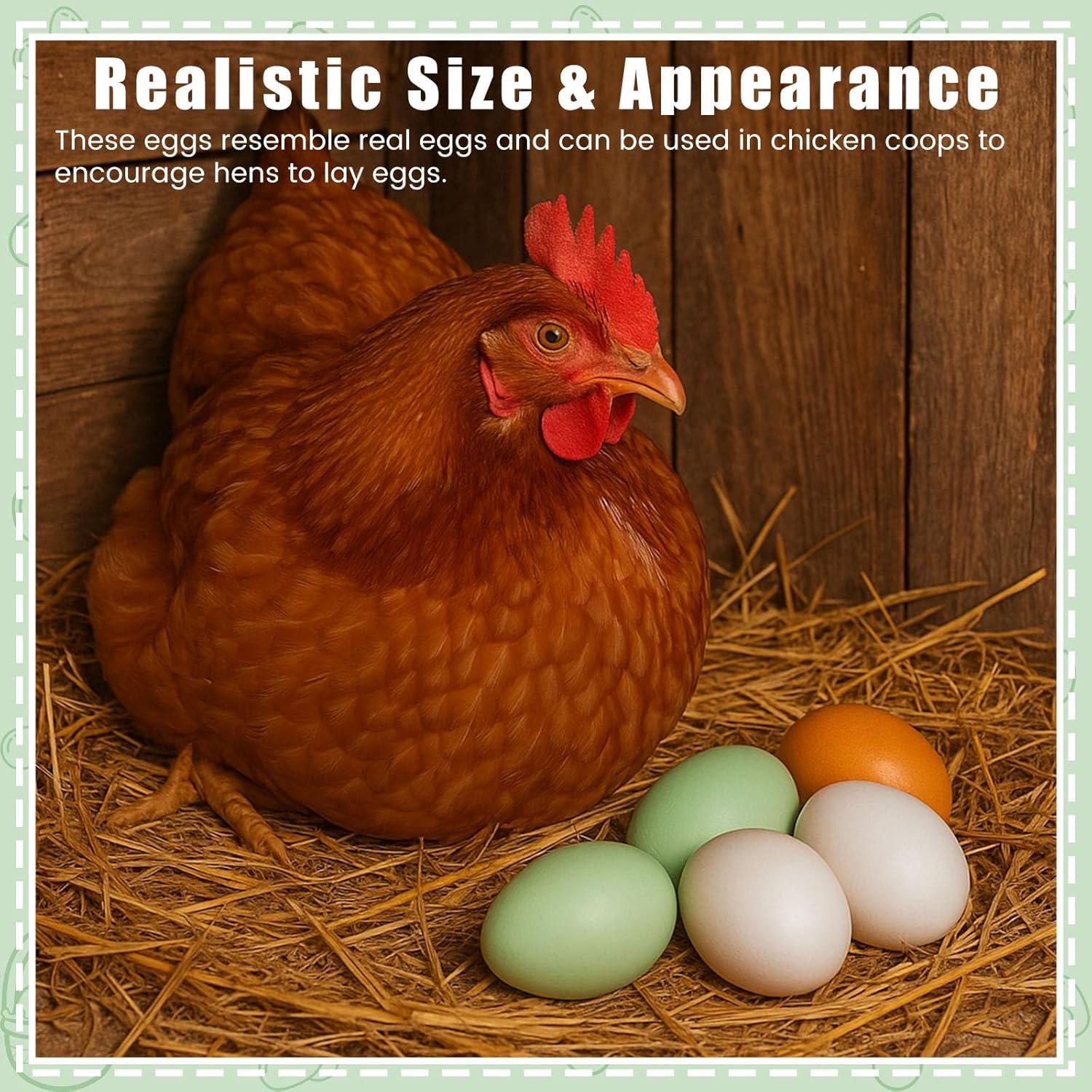 Huevos Falsos de Madera SallyFashion - 7 Pcs en 3 Colores