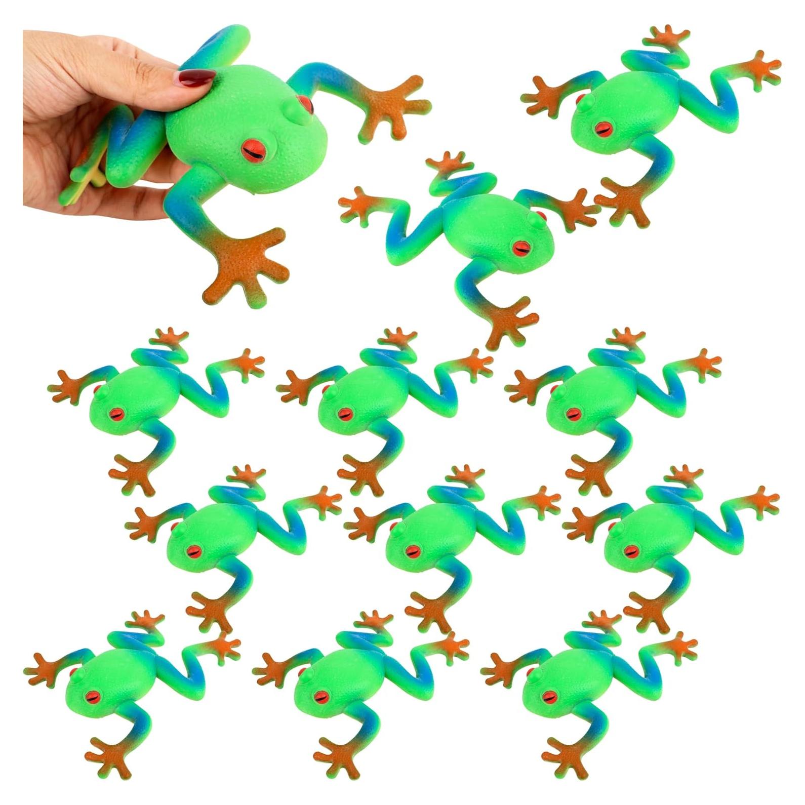 12 Juguetes de Rana Realista de Goma Suave Octaday 15 cm