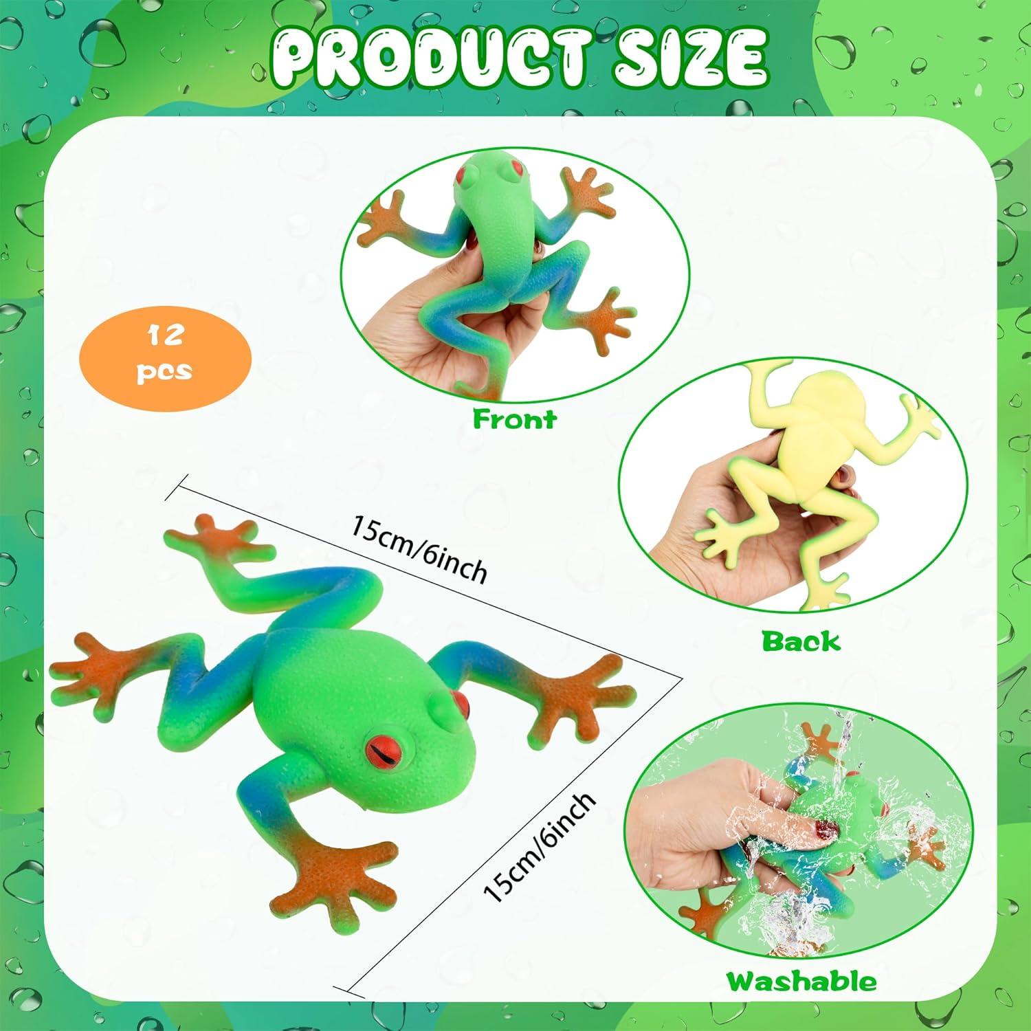 12 Juguetes de Rana Realista de Goma Suave Octaday 15 cm