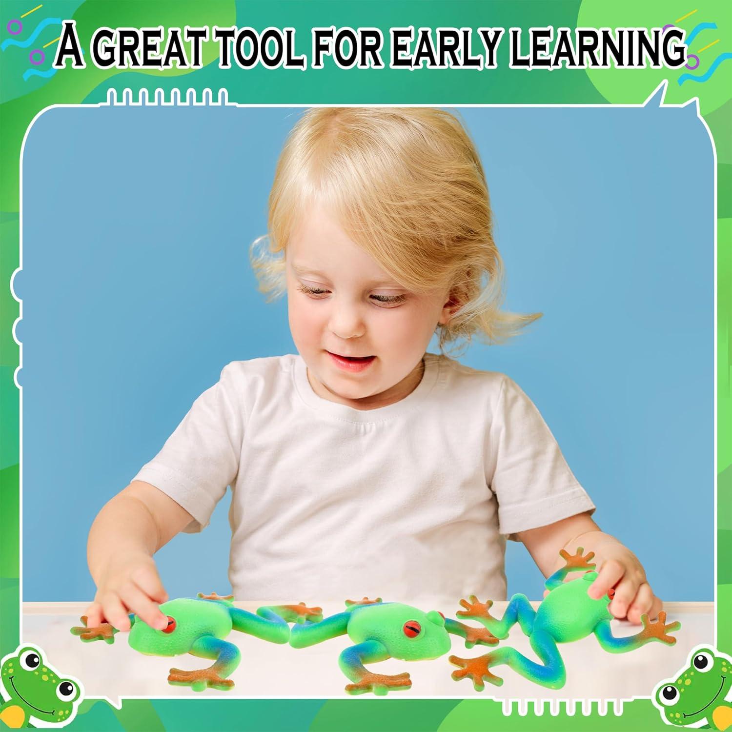 12 Juguetes de Rana Realista de Goma Suave Octaday 15 cm