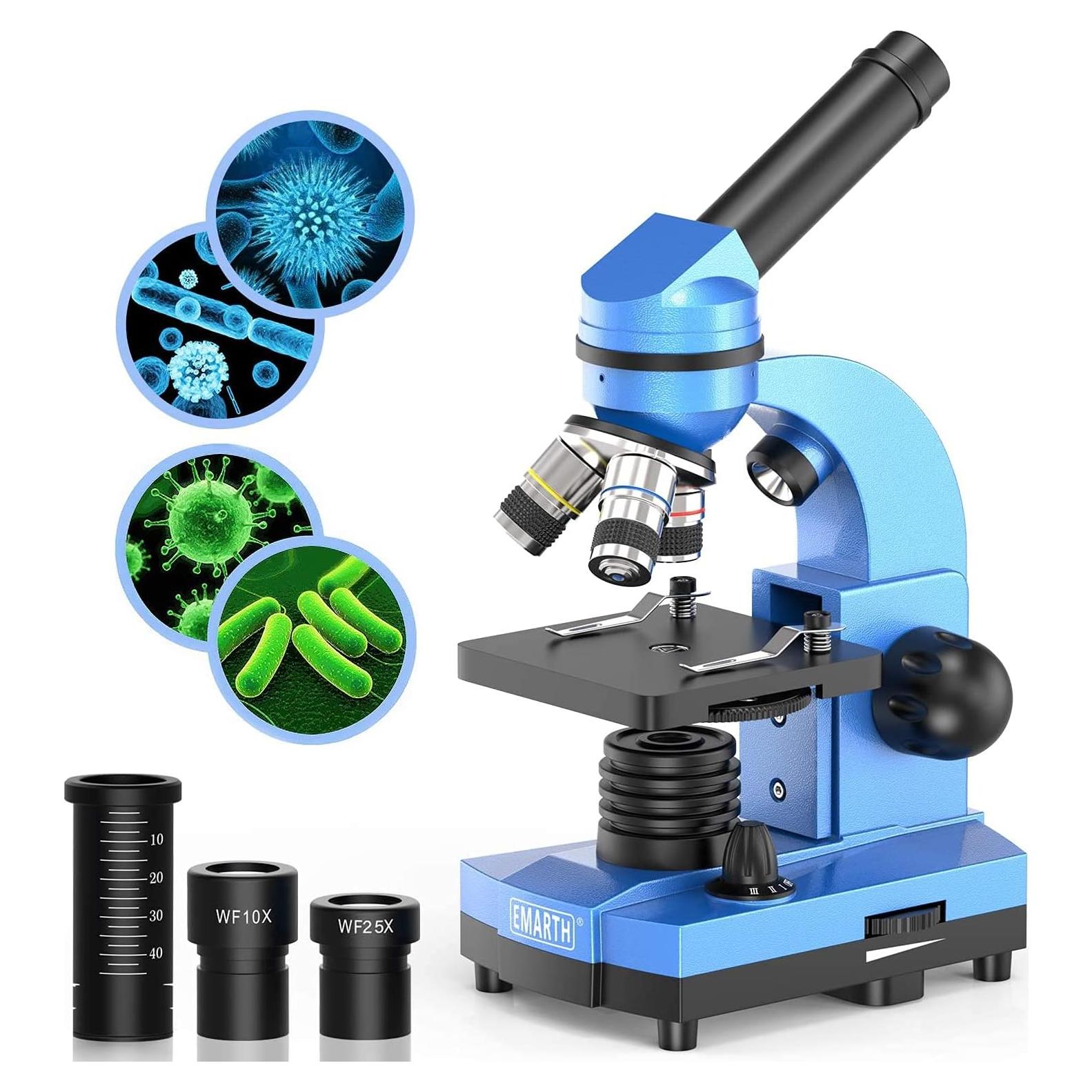 Microscopio para Niños Emarth 40X-1000X con 52 Piezas