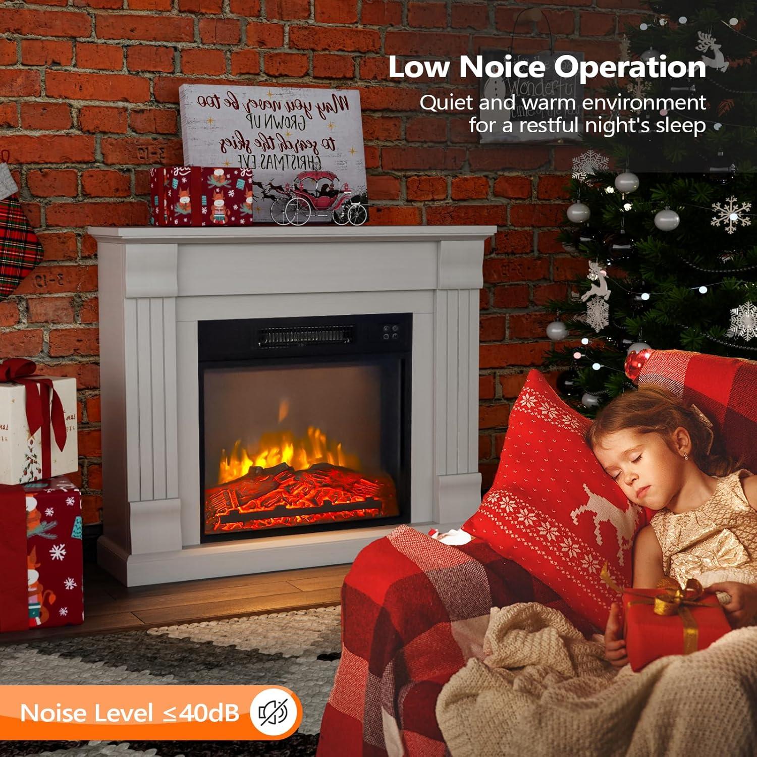 Chimenea Eléctrica ROVSUN 32" con Control Remoto y Manto