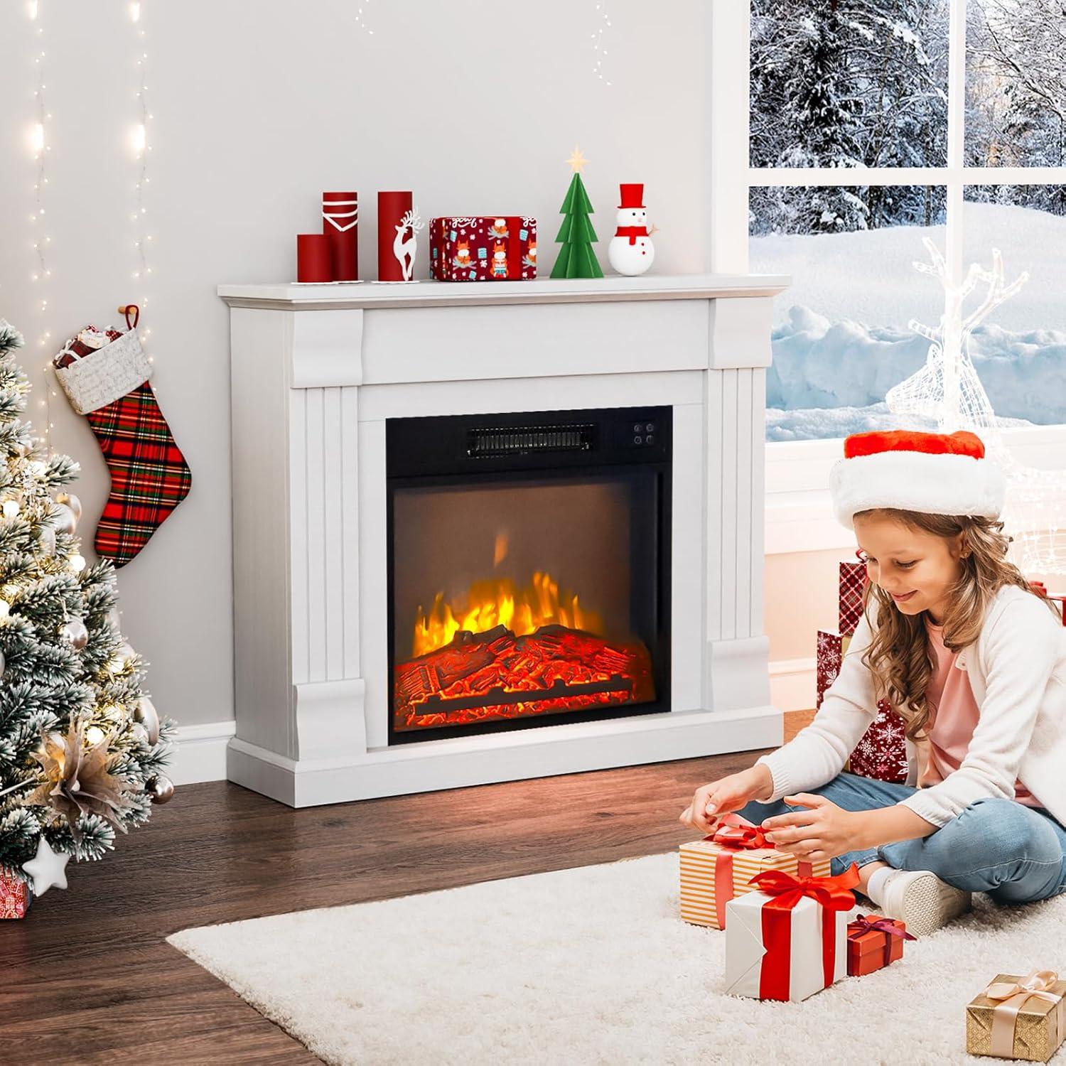 Chimenea Eléctrica ROVSUN 32" con Control Remoto y Manto