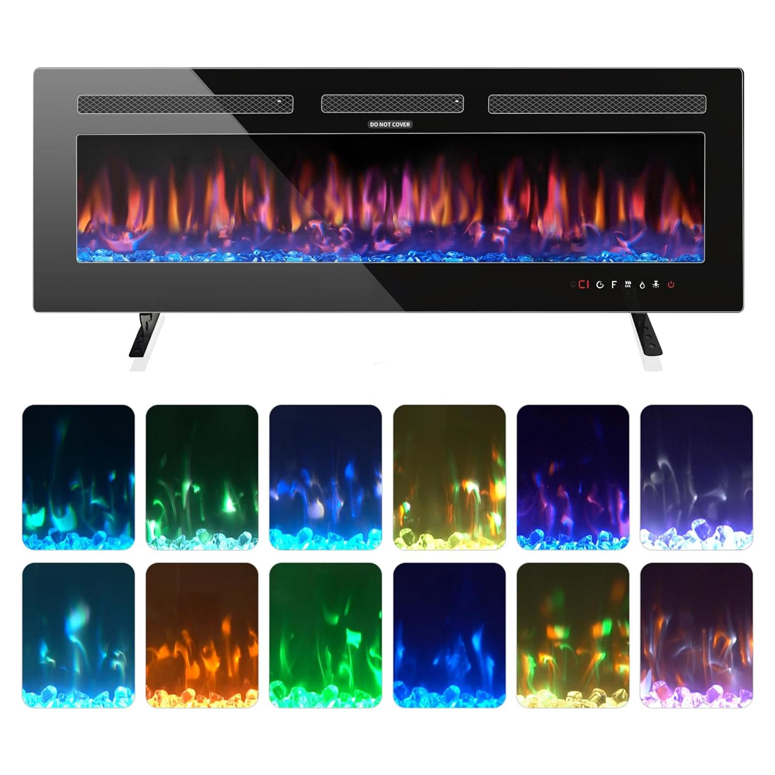 Chimenea Eléctrica Home4me 91.4x43.2cm 750/1500W Ajustable