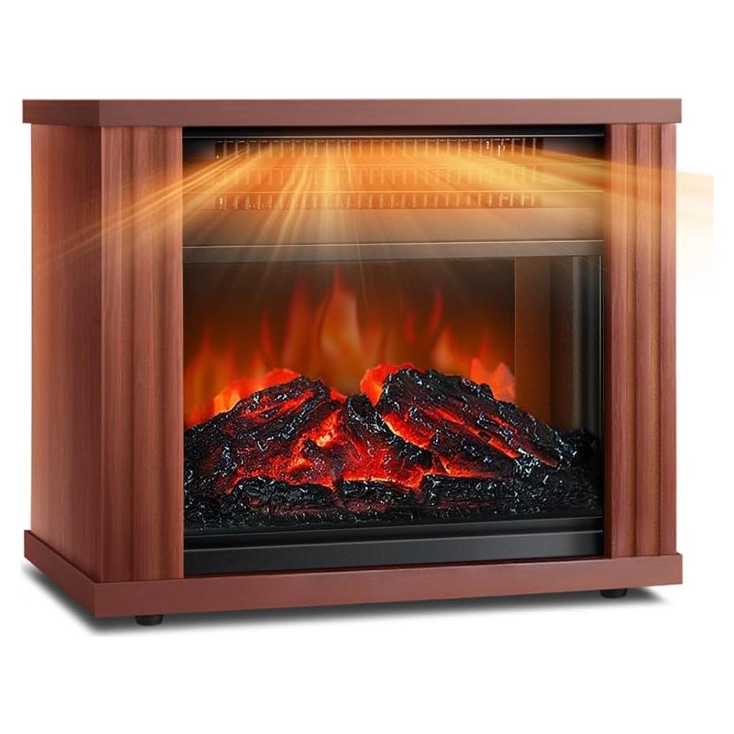 Calentador de Chimenea Eléctrico LifePlus MINI, 1500W, Efecto Llama 3D