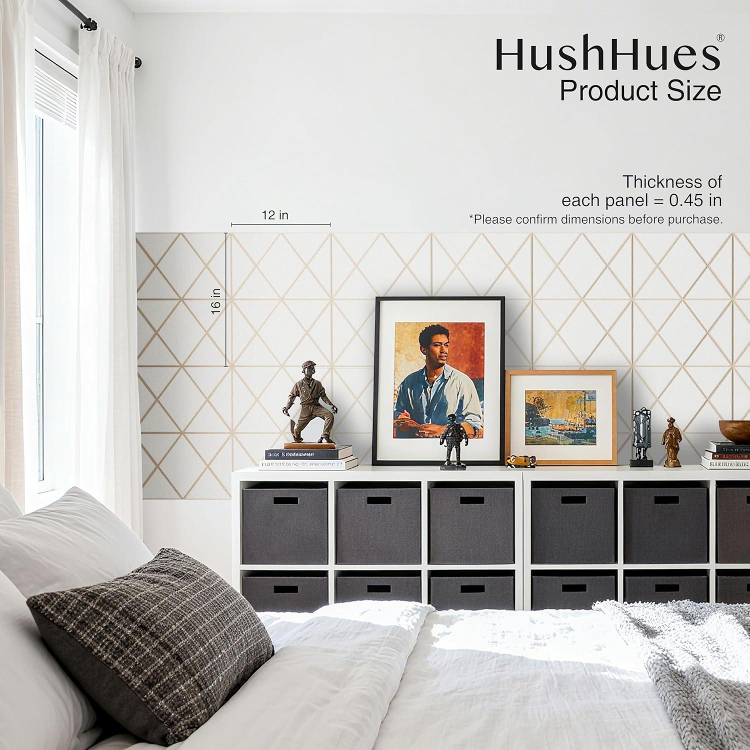 Paquete de 12 Paneles Acústicos 40x30cm Blanco+Camello