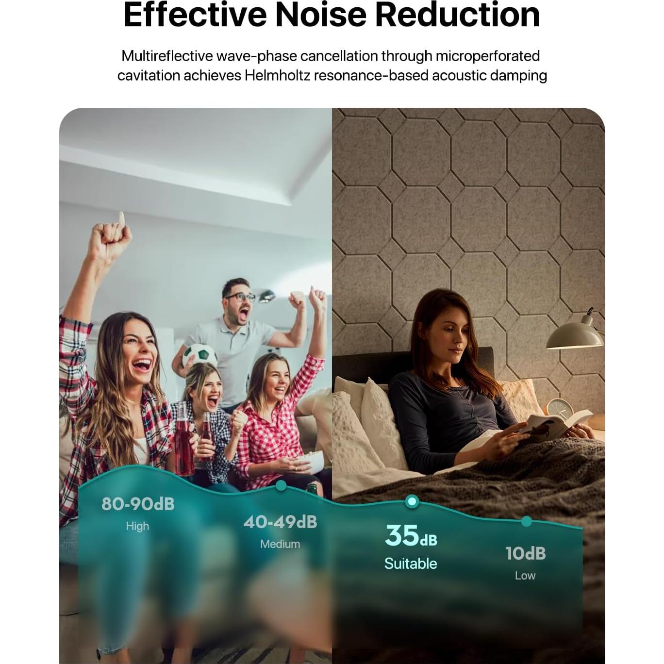 Paneles Acústicos Autoadhesivos Negros 12 Piezas 30x30cm