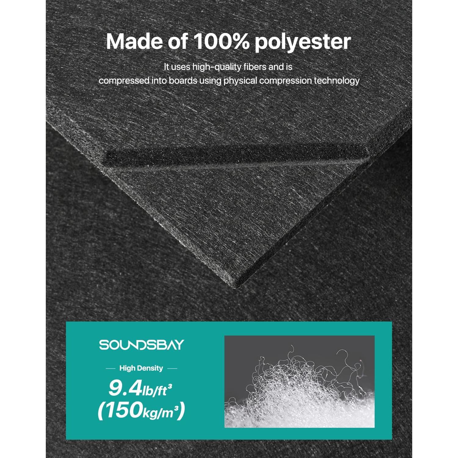Paneles Acústicos Autoadhesivos Negros 12 Piezas 30x30cm