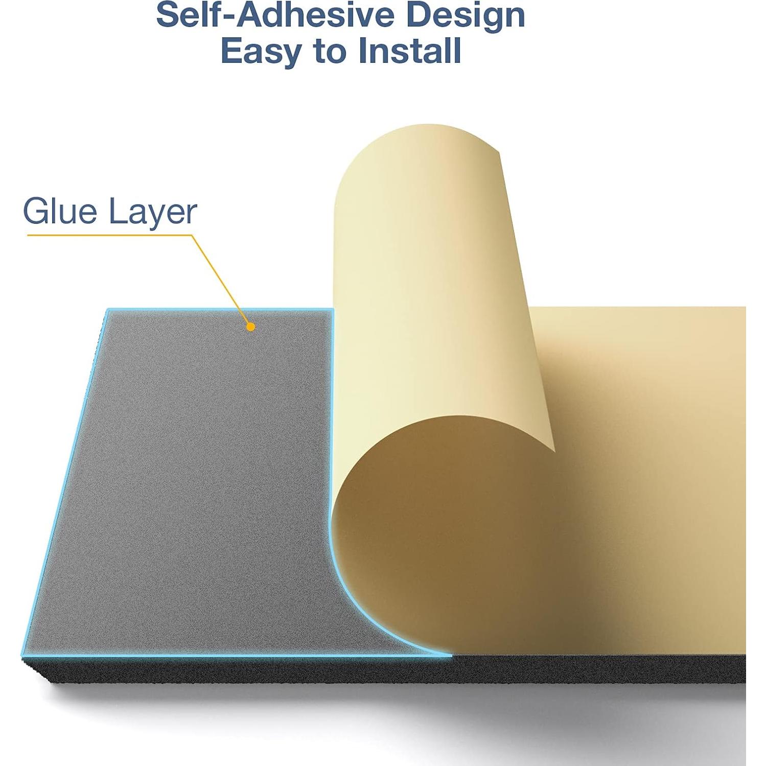 Paquete de 12 Paneles Acústicos Autoadhesivos 30x30 cm - Negro