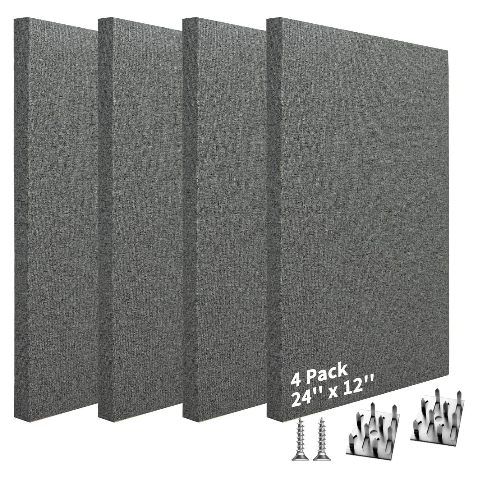 Paneles Acústicos Art3dwall 4 PCS 61x30.5cm Aislantes Sonido Gris