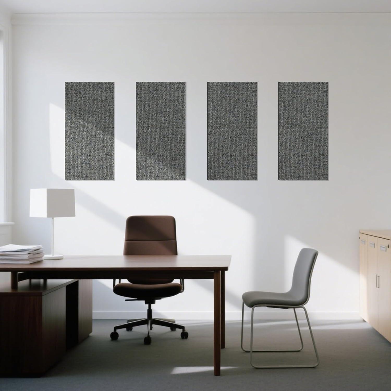 Paneles Acústicos Art3dwall 4 PCS 61x30.5cm Aislantes Sonido Gris