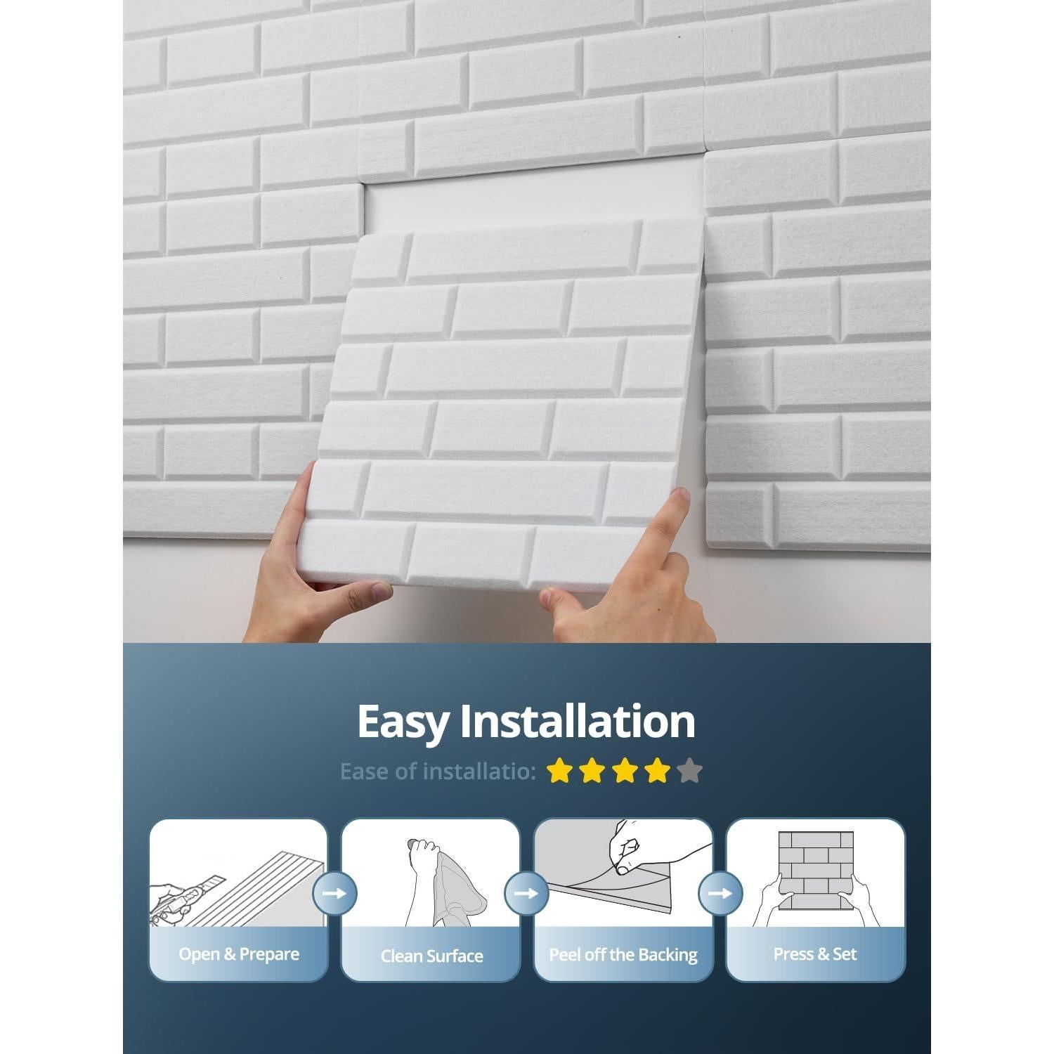 Paneles Acústicos Engrosados 10 Piezas 30.48cm Blanco