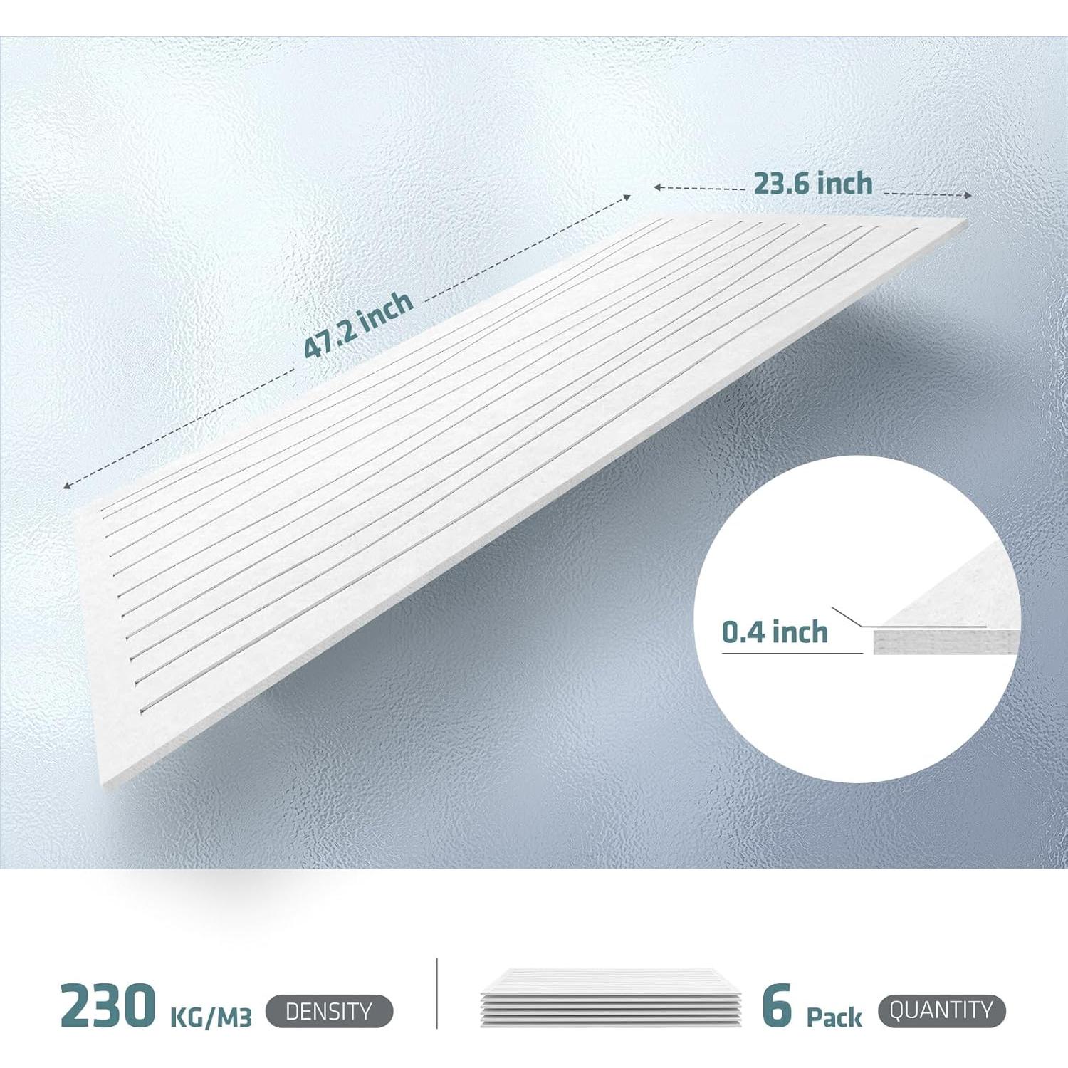 Paneles Acústicos UMIACOUSTICS 6 PCS 120x60 cm Blanco Ignífugos