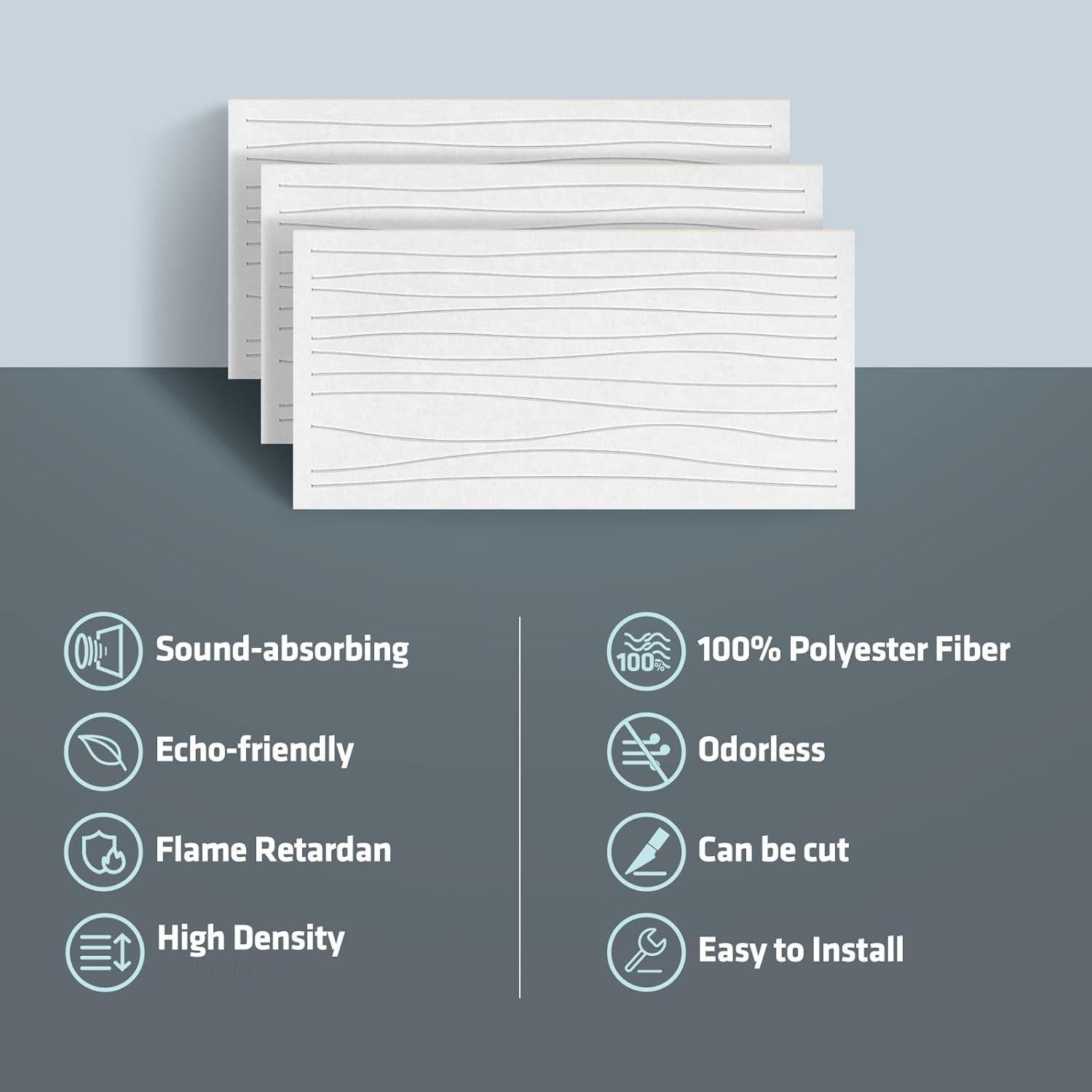 Paneles Acústicos UMIACOUSTICS 6 PCS 120x60 cm Blanco Ignífugos