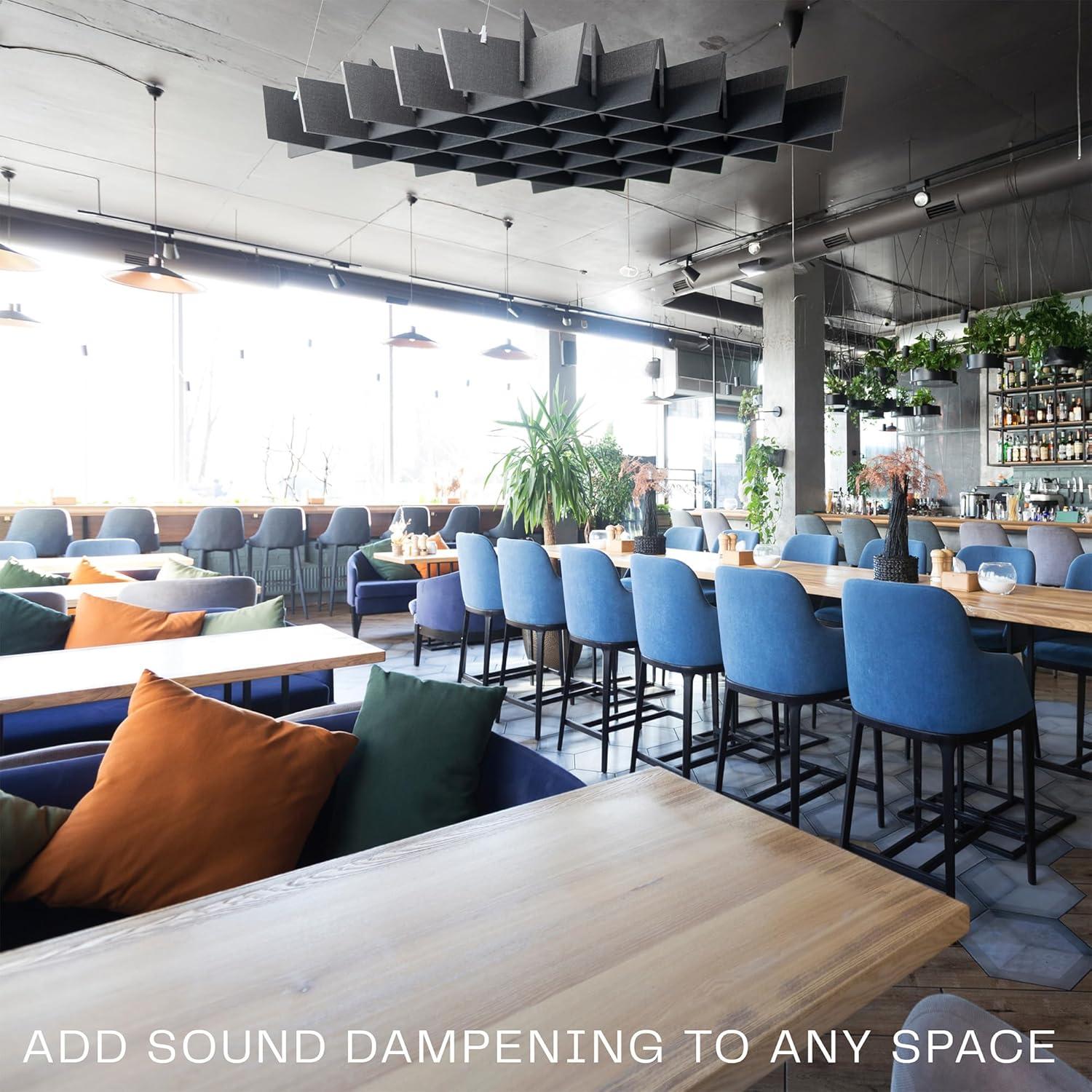 Panel Acústico de Techo VIVO 114.6x114.6cm Negro PP-CW02B